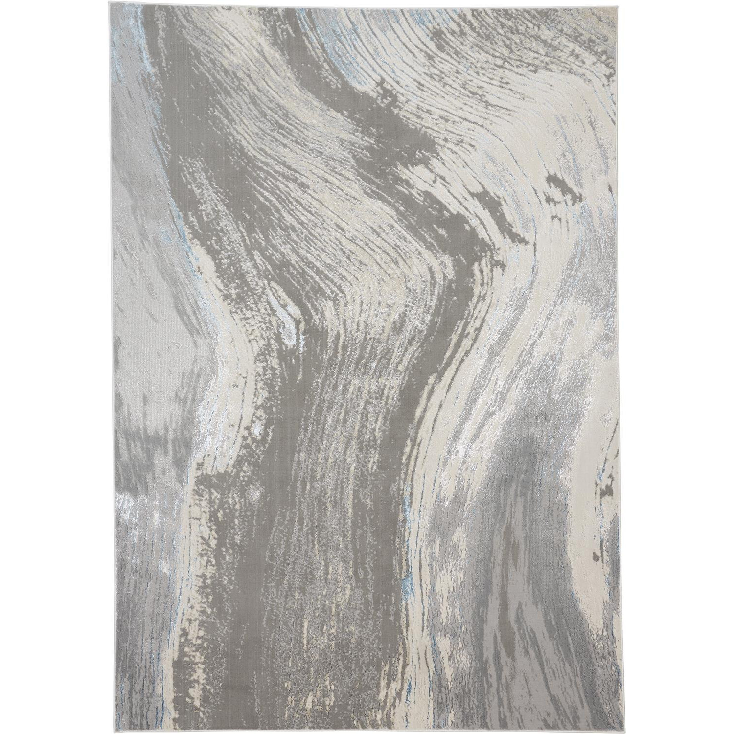 10' X 13' Blue and Gray Abstract Power Loom Area Rug