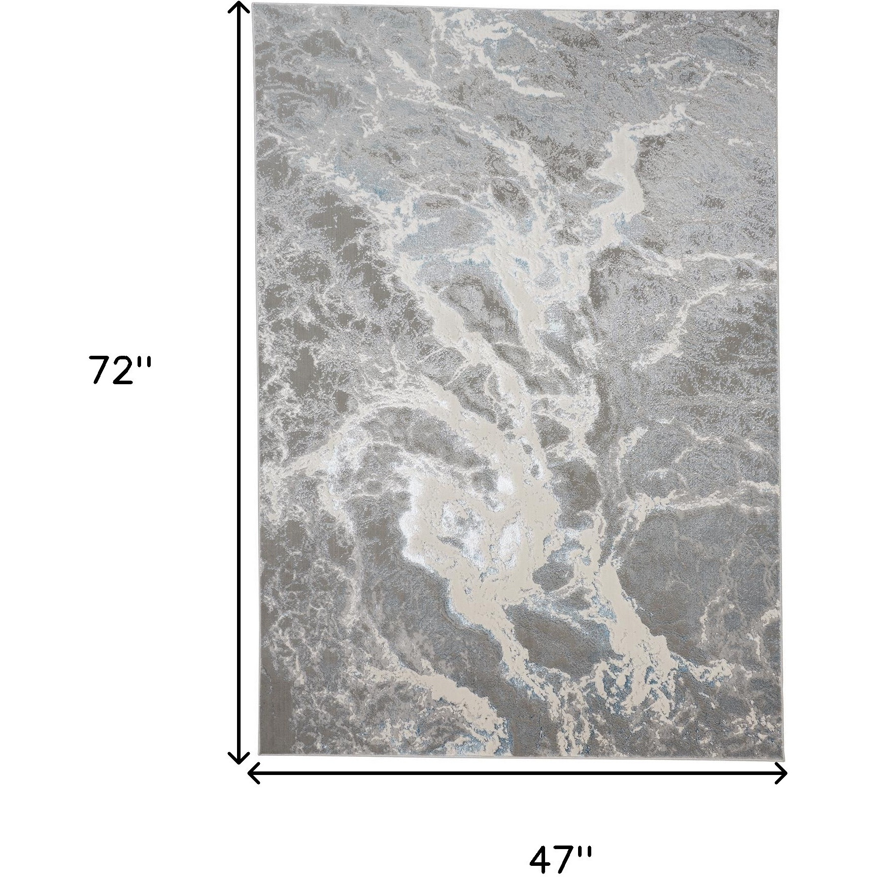 4' X 6' Gray and Ivory Abstract Power Loom Area Rug