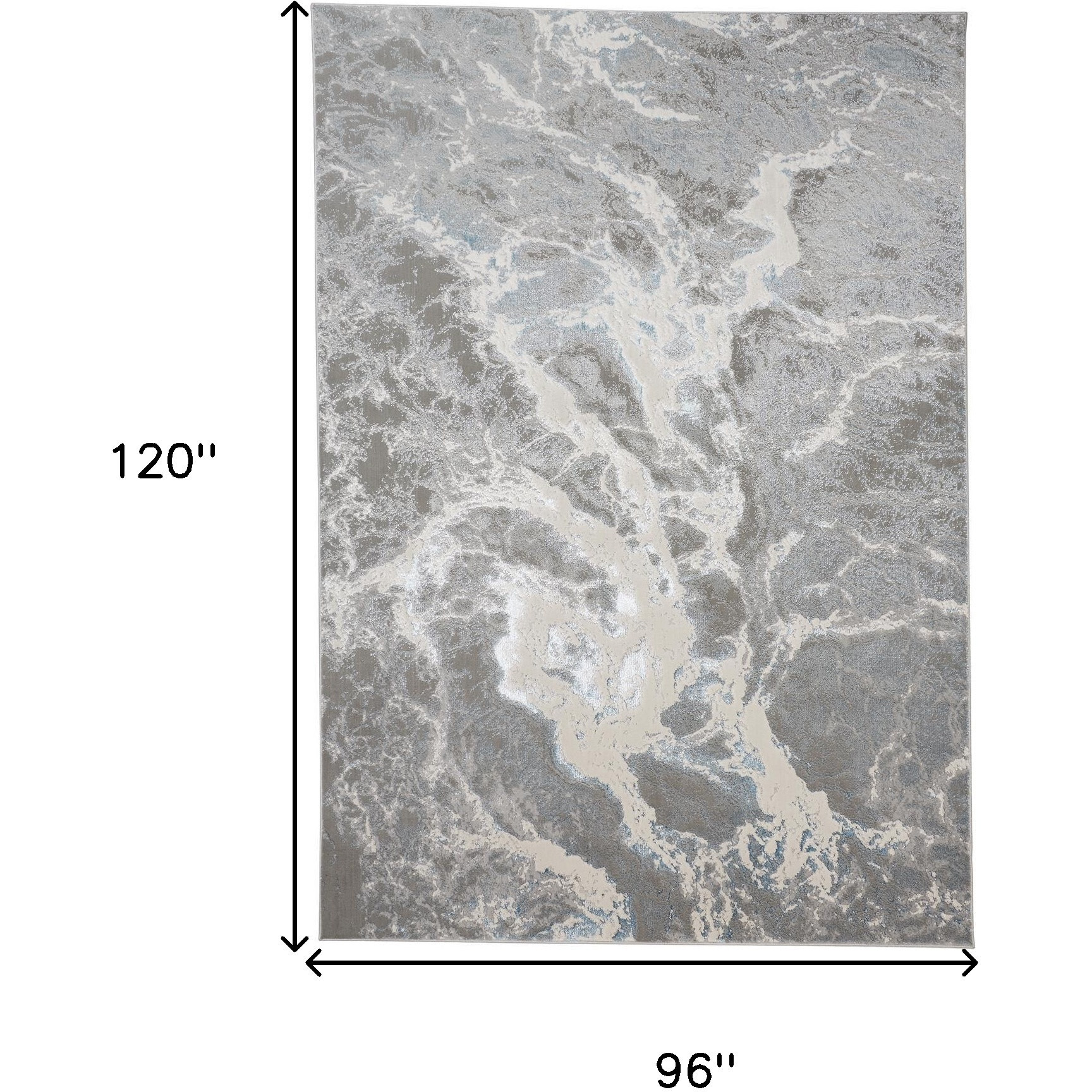 8' X 10' Gray and Ivory Abstract Area Rug