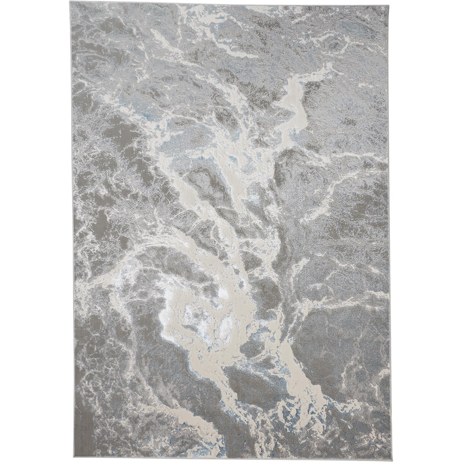 8' X 10' Gray and Ivory Abstract Area Rug