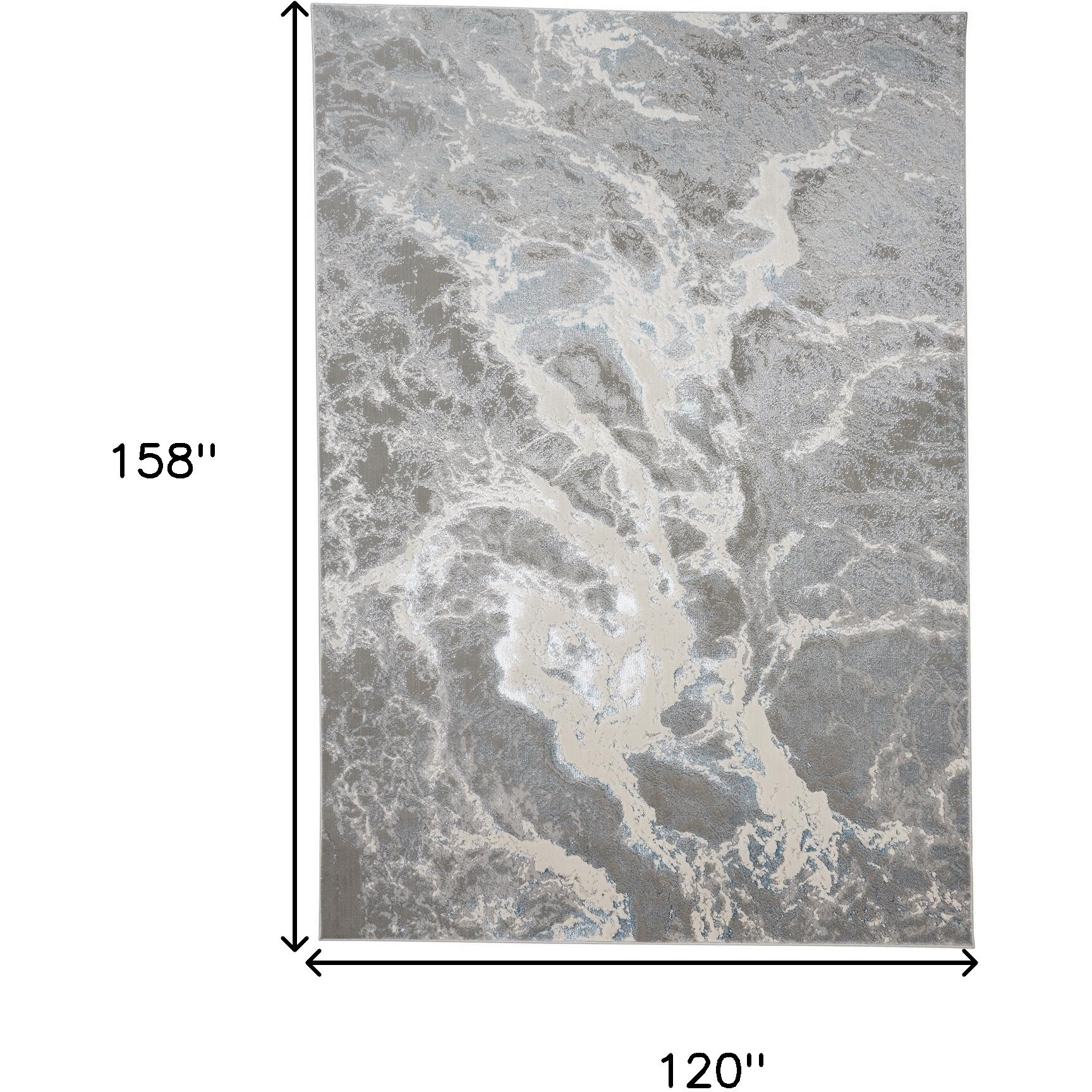 10' X 13' Gray and Ivory Abstract Power Loom Area Rug
