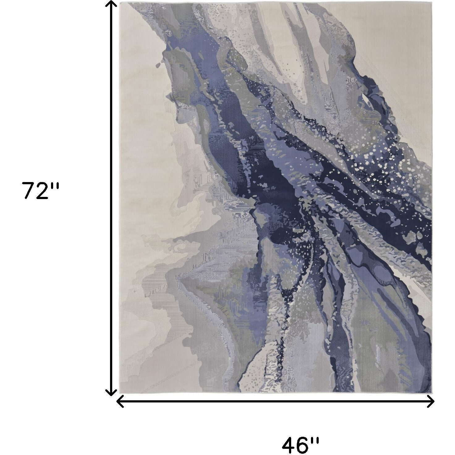 4' X 6' Gray and Ivory Abstract Power Loom Area Rug