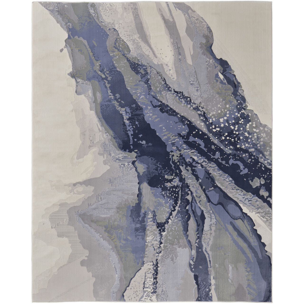 8' X 10' Gray and Ivory Abstract Power Loom Area Rug