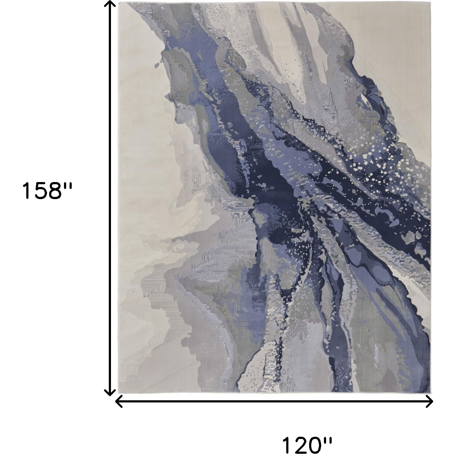 10' X 13' Gray and Ivory Abstract Power Loom Area Rug