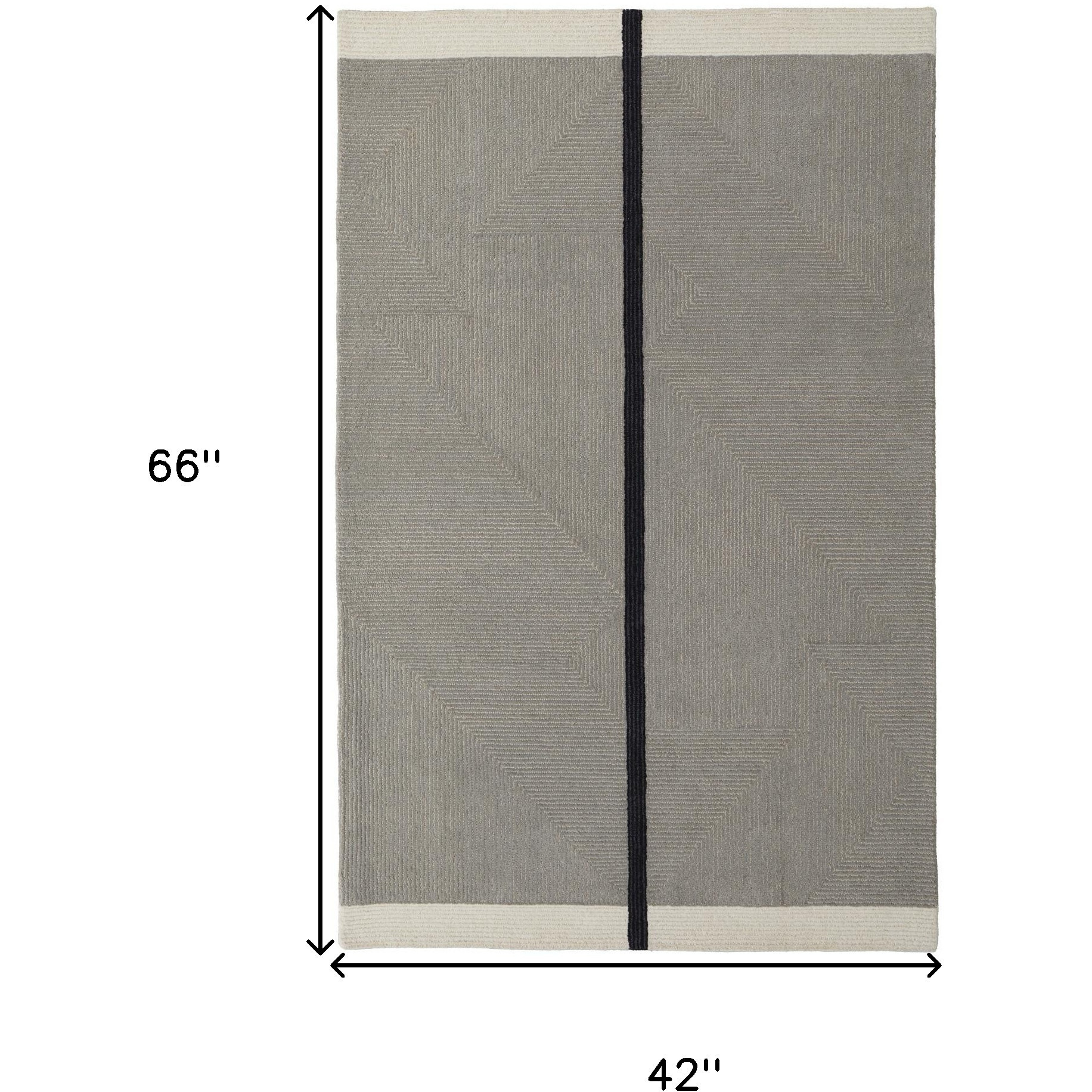 4' X 6' Black and Gray Wool Abstract Geometric Hand Tufted Area Rug