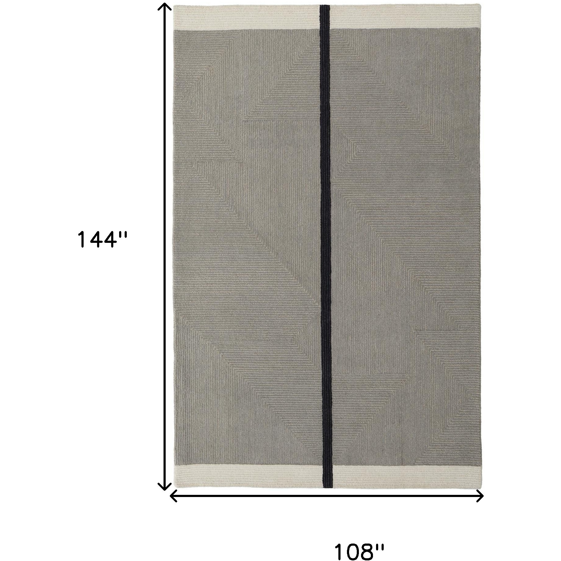 9' X 12' Black and Gray Wool Abstract Geometric Hand Tufted Area Rug