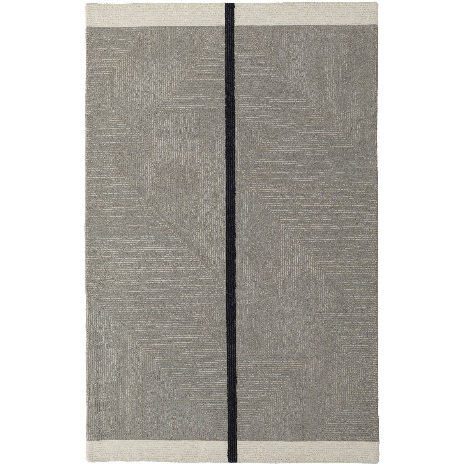 10' X 14' Brown and Black Abstract Geometric Hand Tufted Area Rug