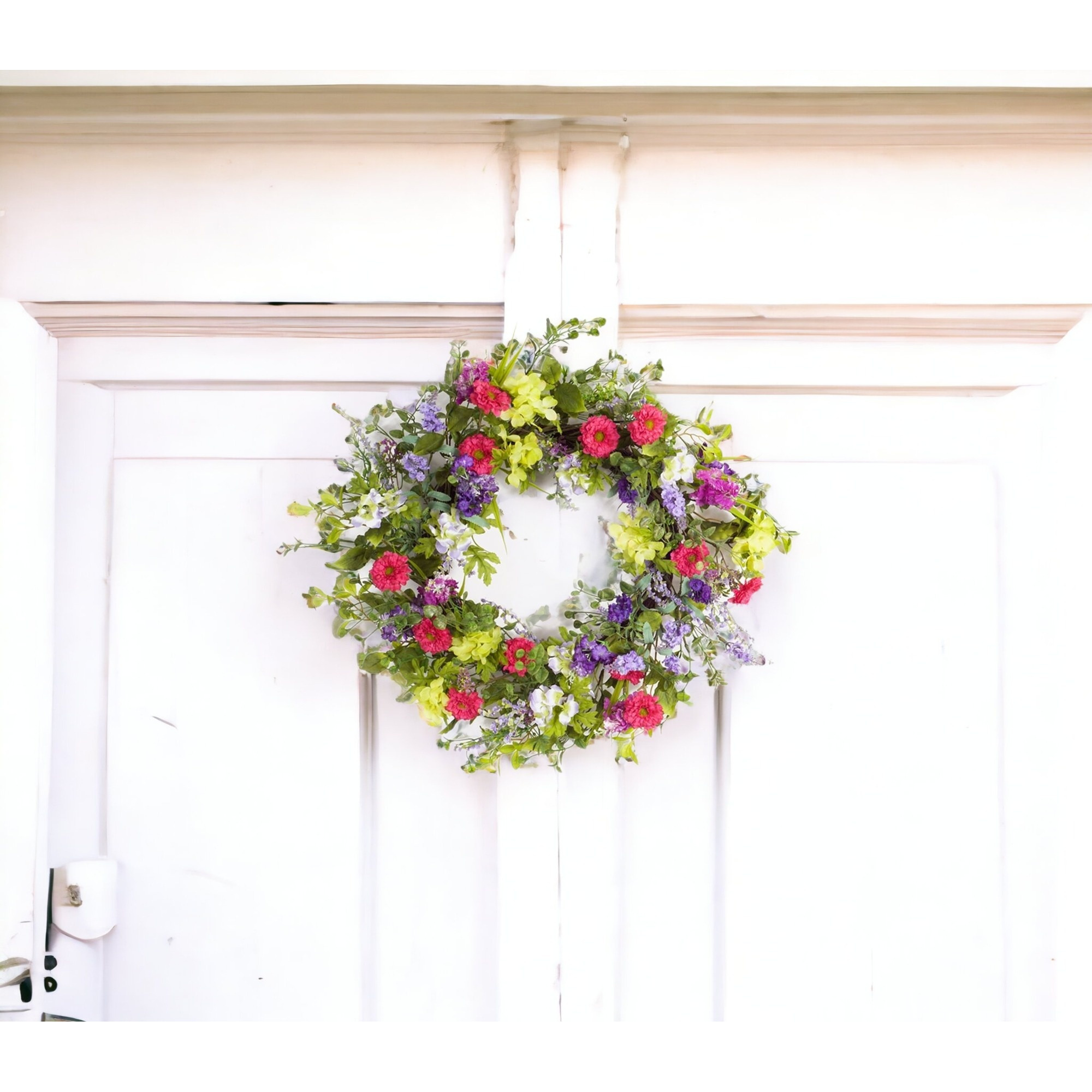 24" Pink and Green Mixed Assortment Artificial Wreath