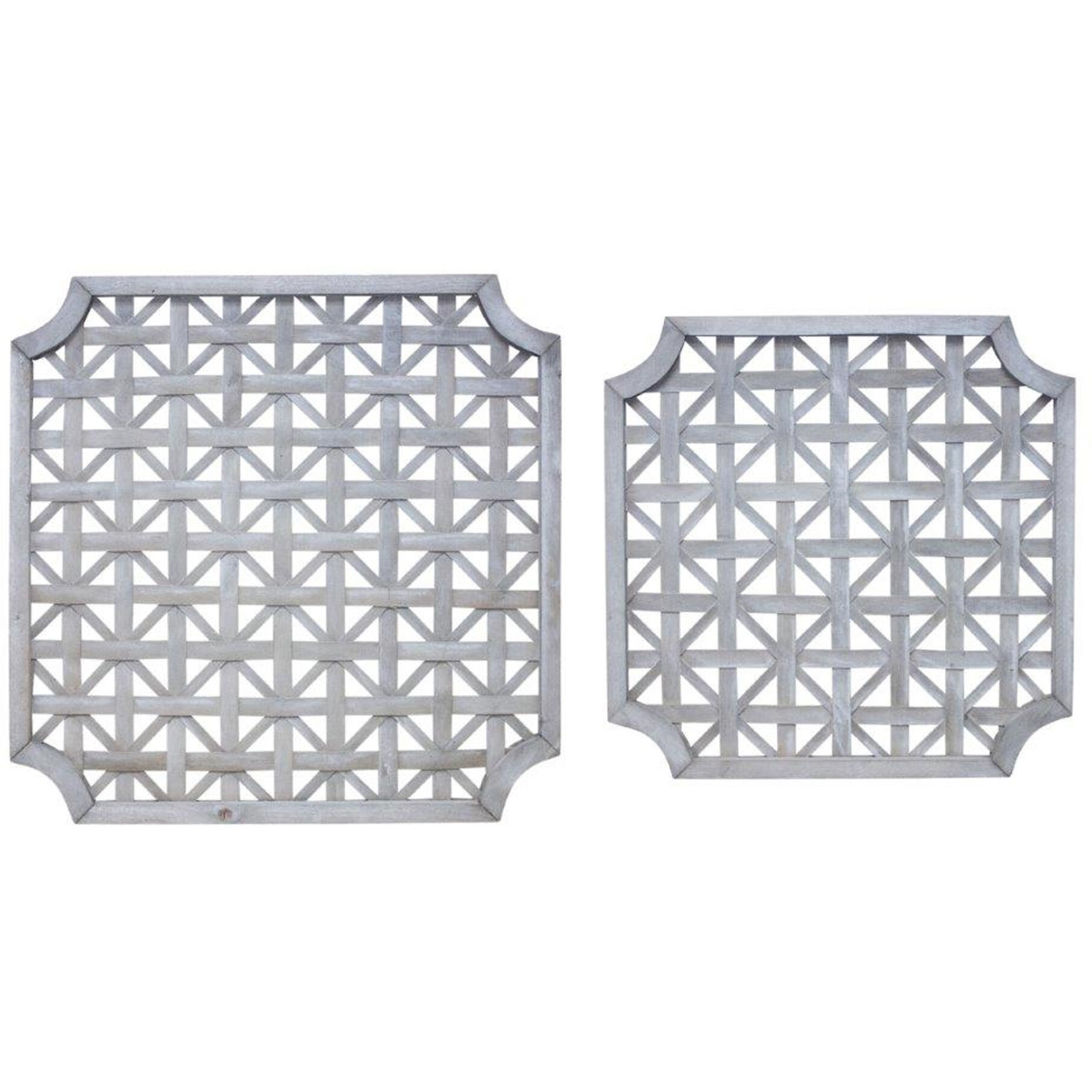 Set of Two 27" X 1" Gray Solid Wood Wall Decor