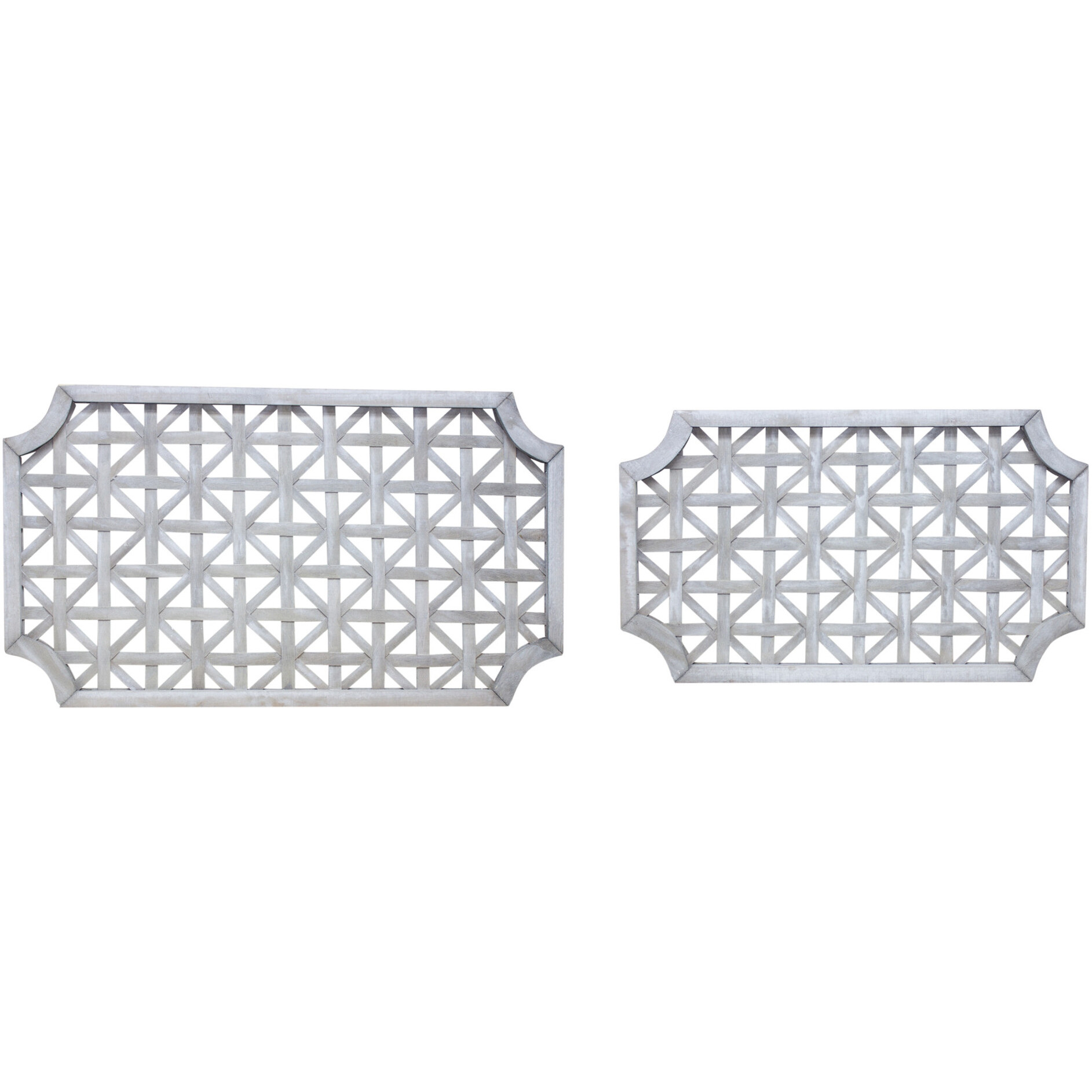 Set of Two 19" X 1" Gray Solid Wood Wall Decor