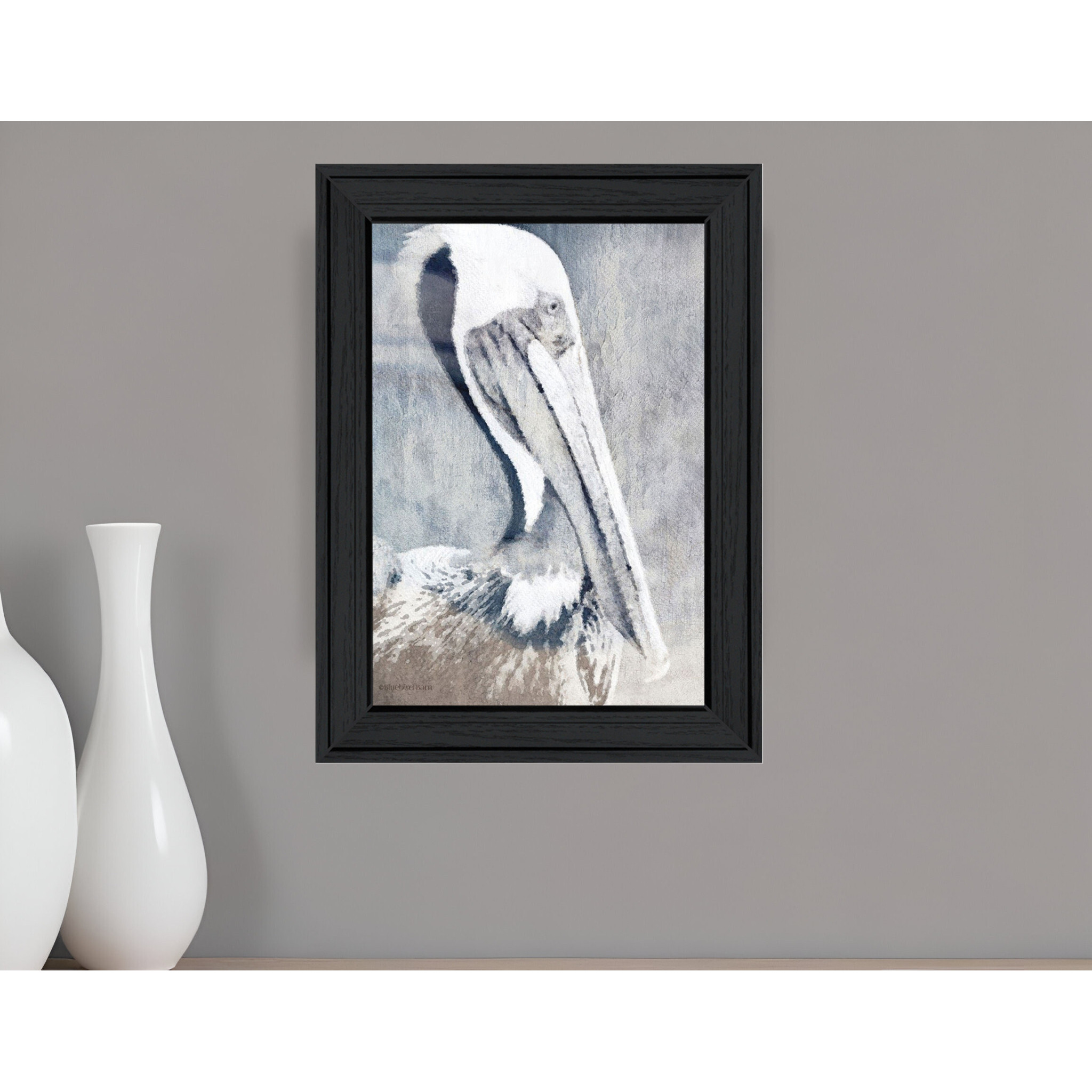 PELICAN Black Framed Print Wall Art