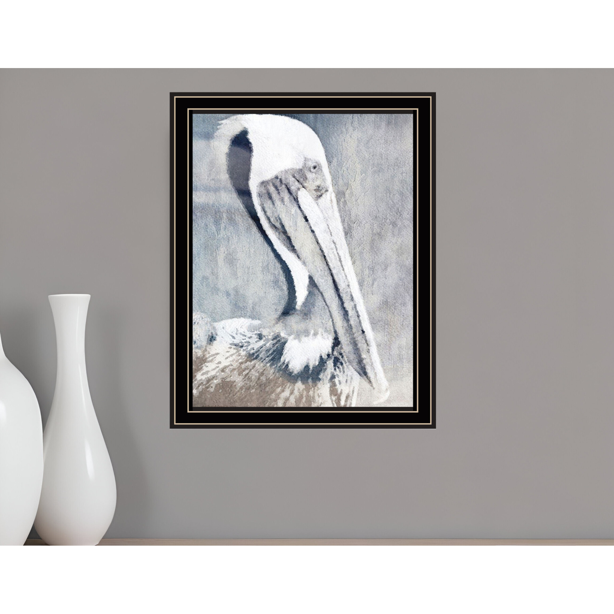 PELICAN Black Framed Print Wall Art