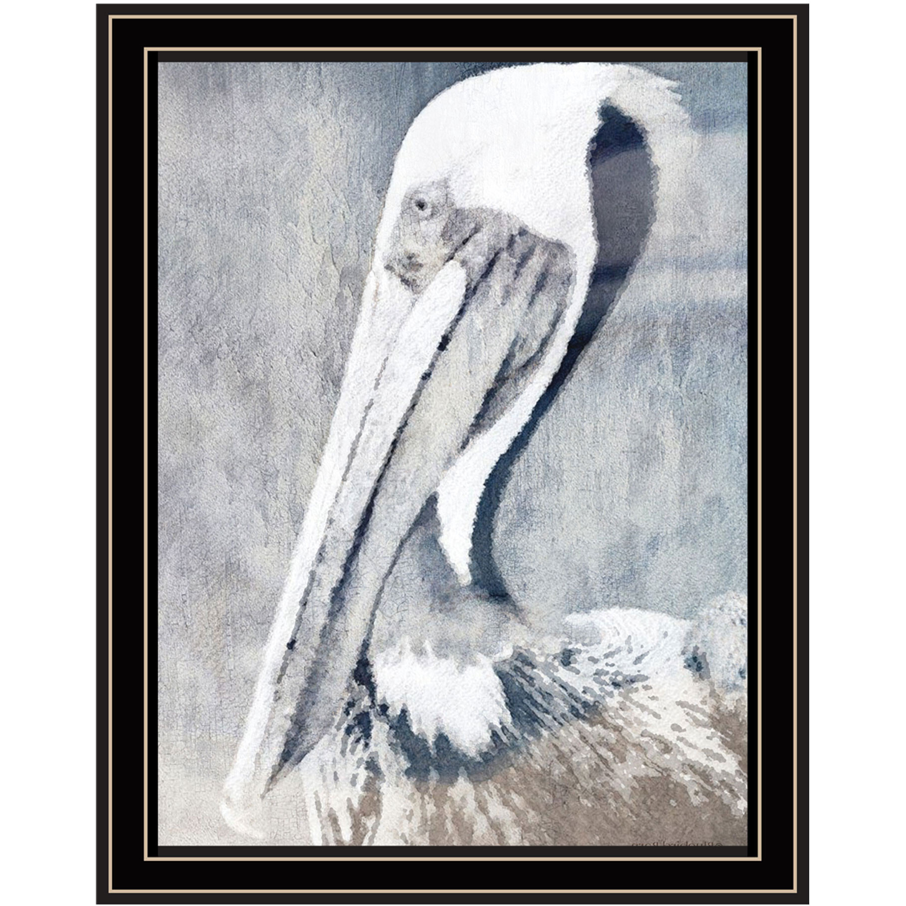 PELICAN Black Framed Print Wall Art