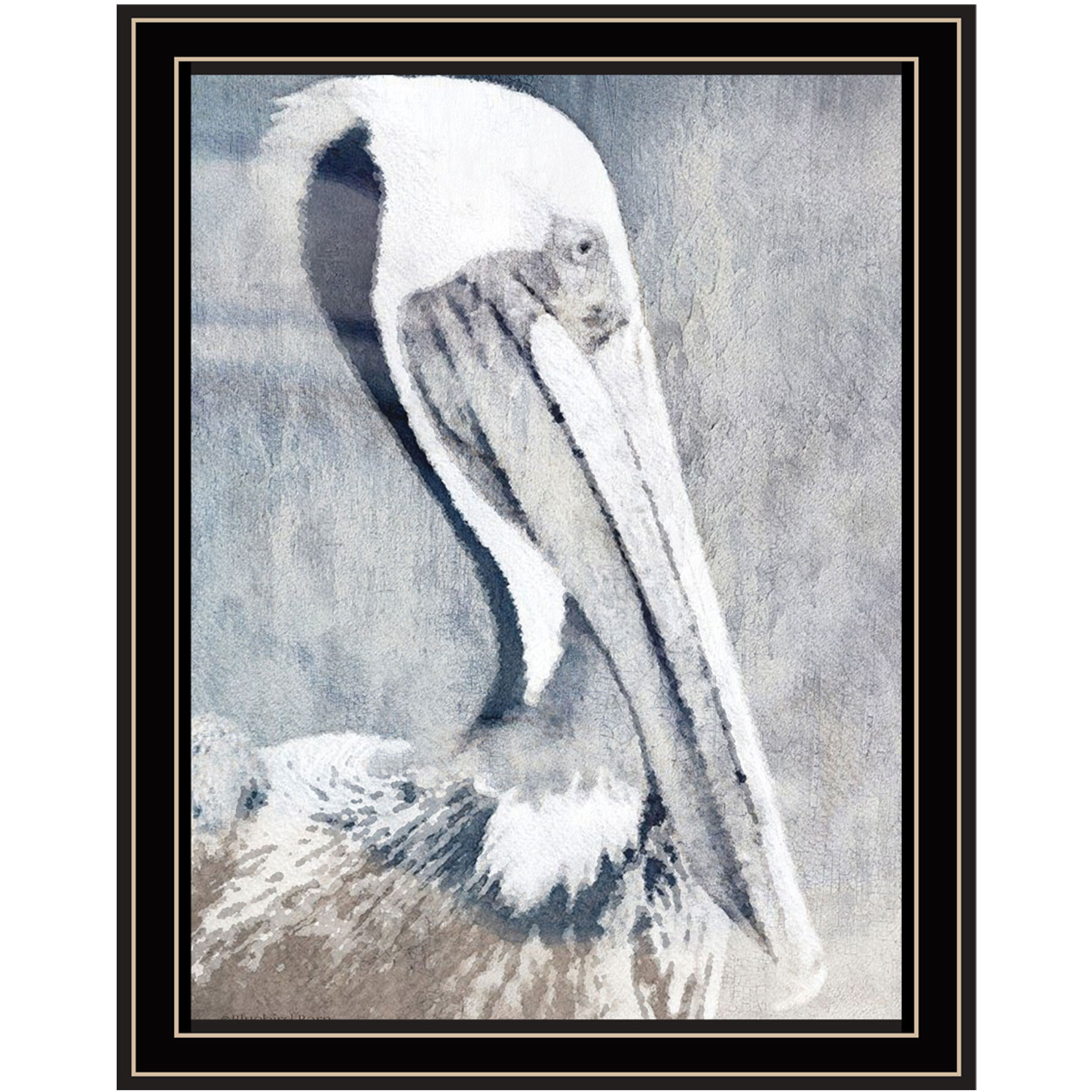 PELICAN Black Framed Print Wall Art