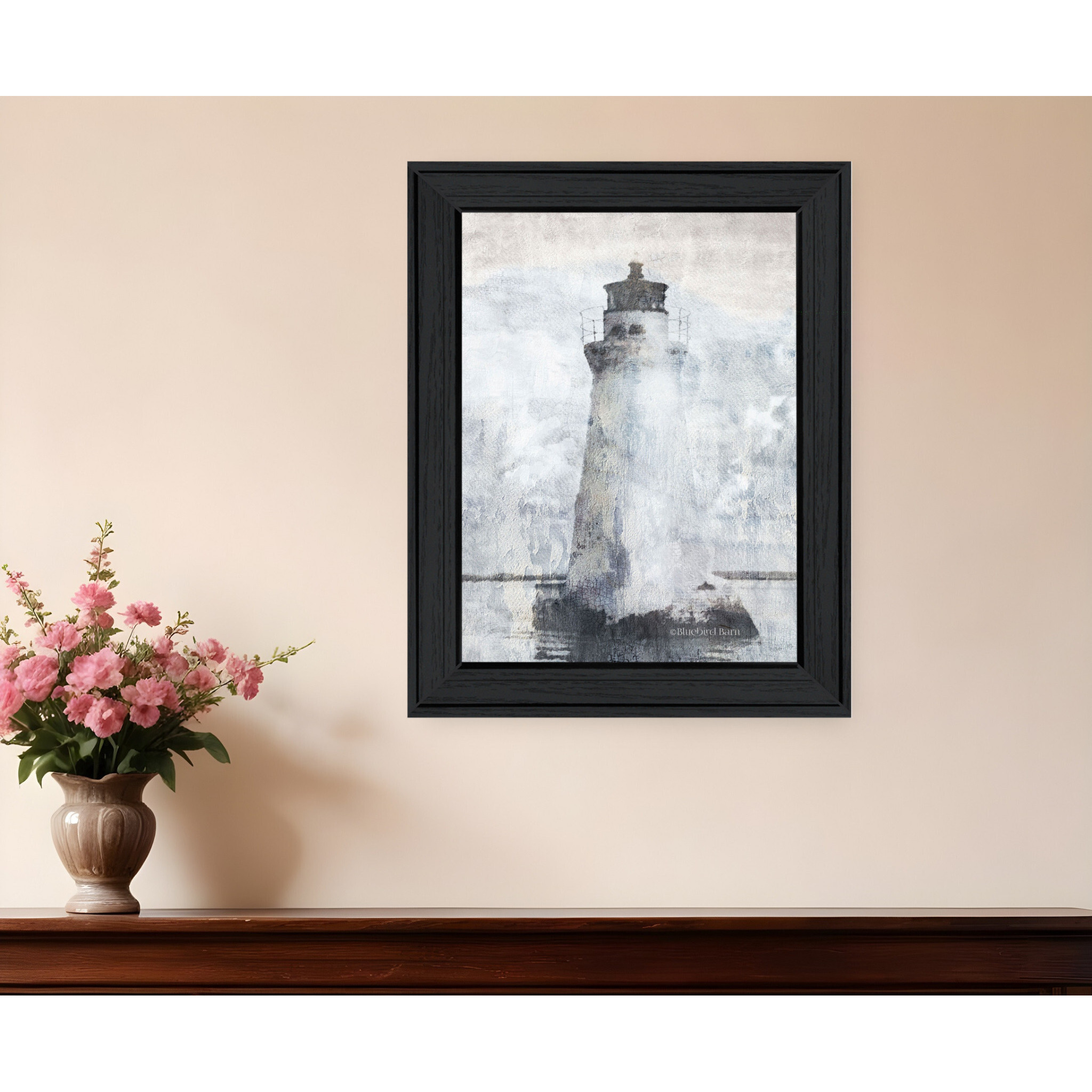Lighthouse Black Framed Print Wall Art