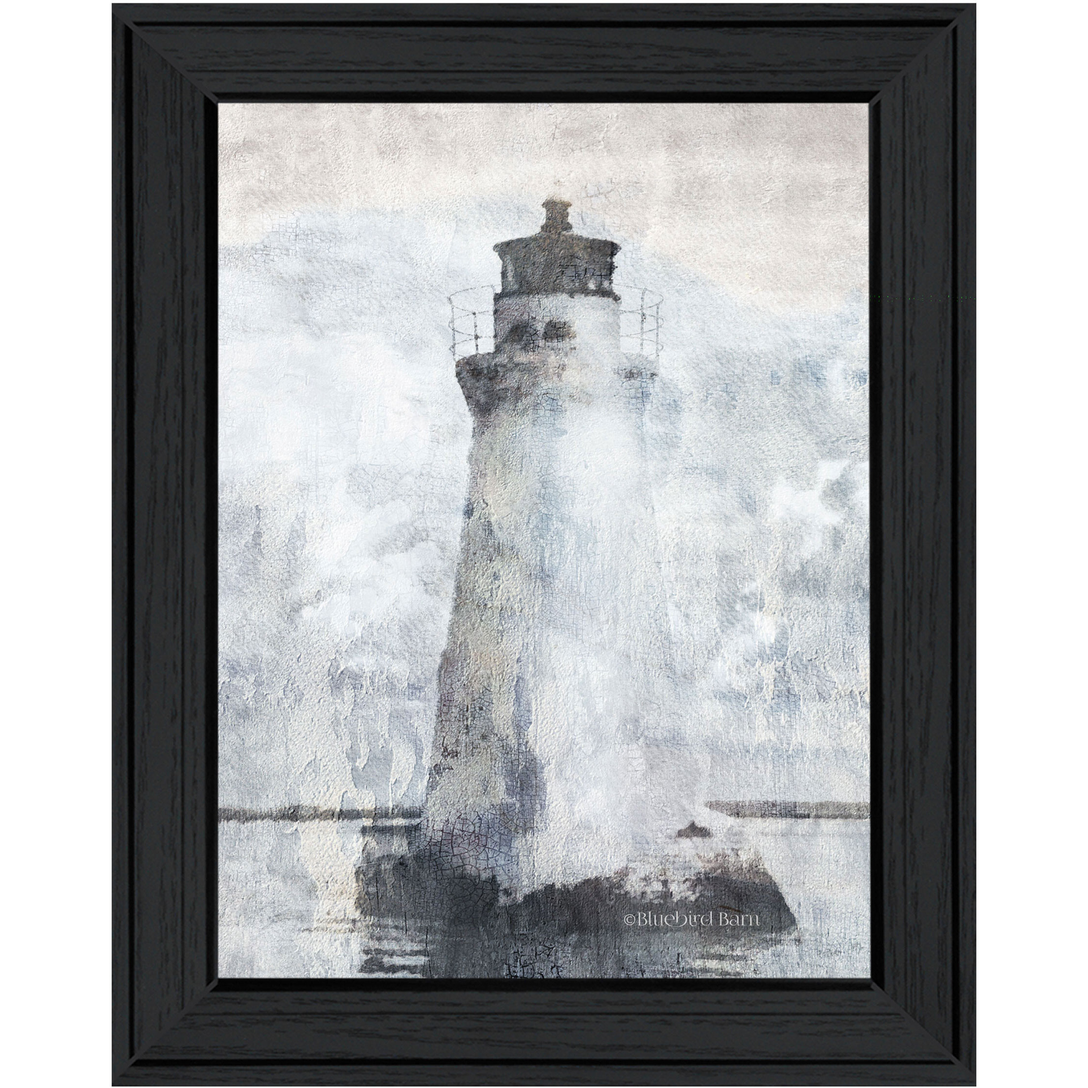 Lighthouse Black Framed Print Wall Art