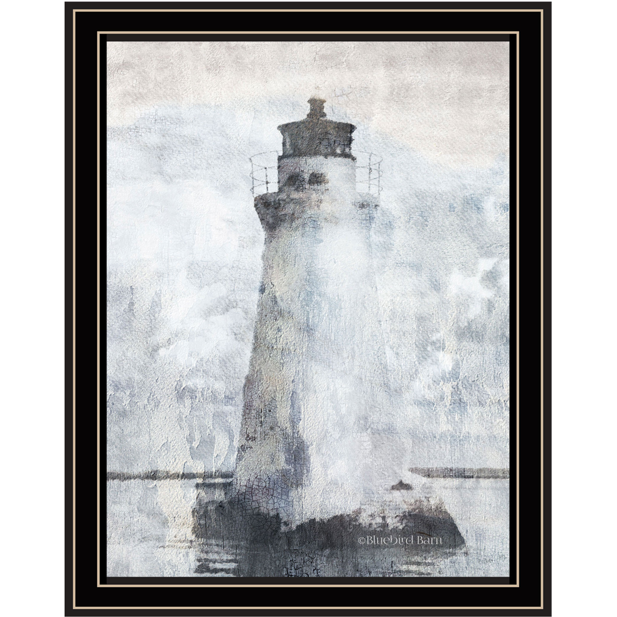 Lighthouse Black Framed Print Wall Art