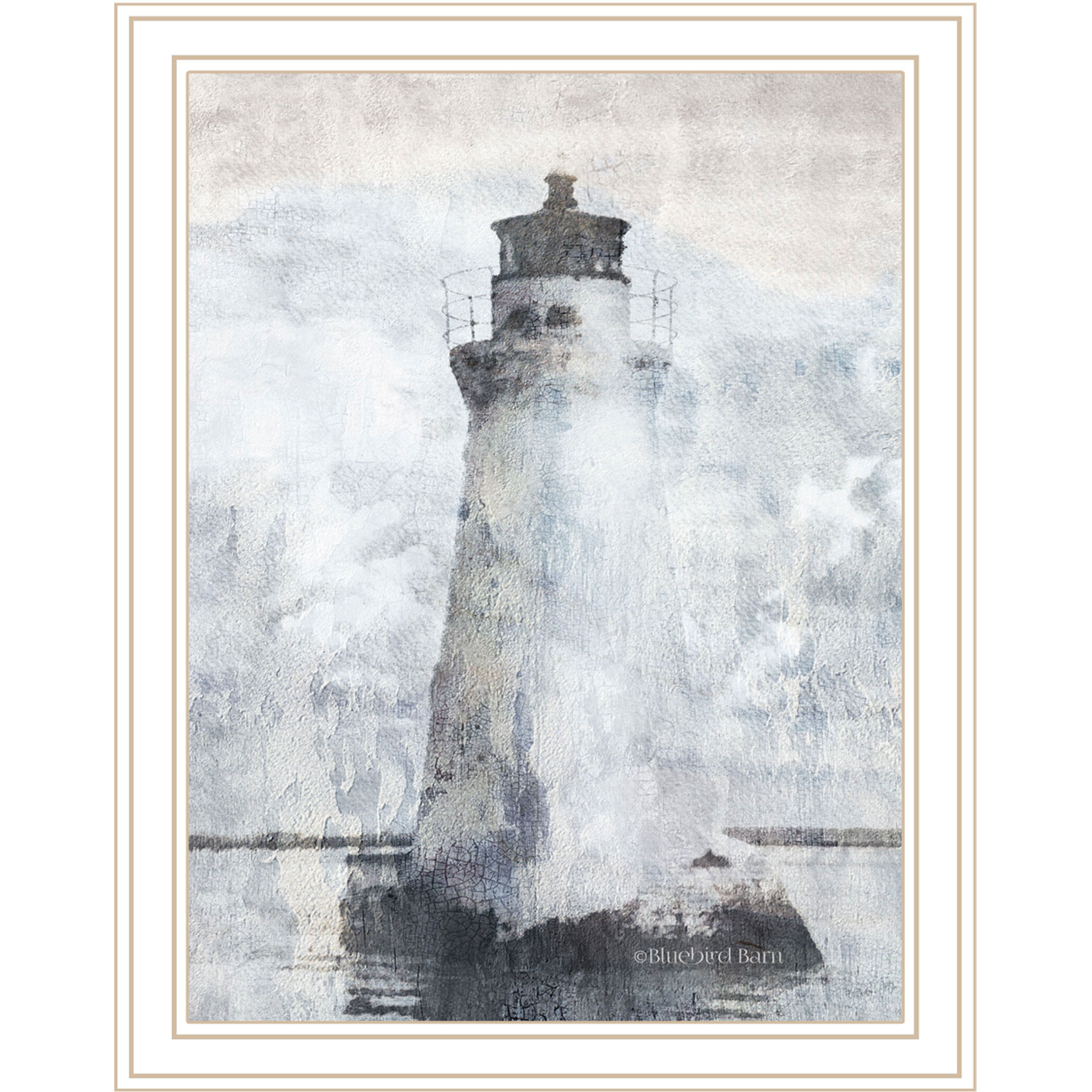 Lighthouse White Framed Print Wall Art