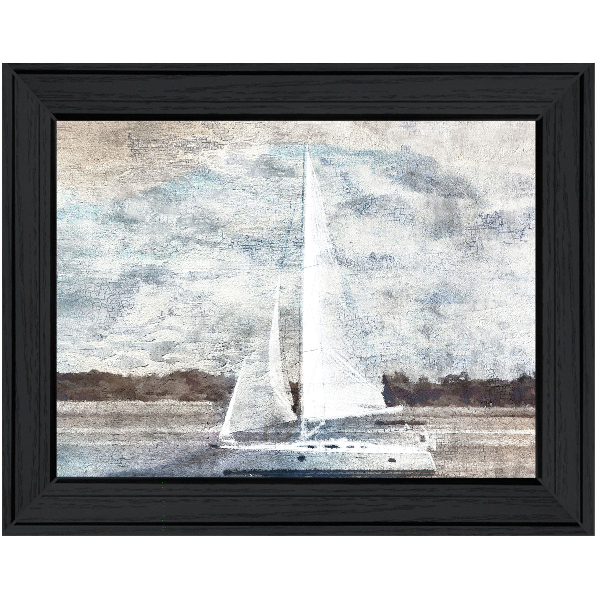 Sailboat on Water Black Framed Print Wall Art