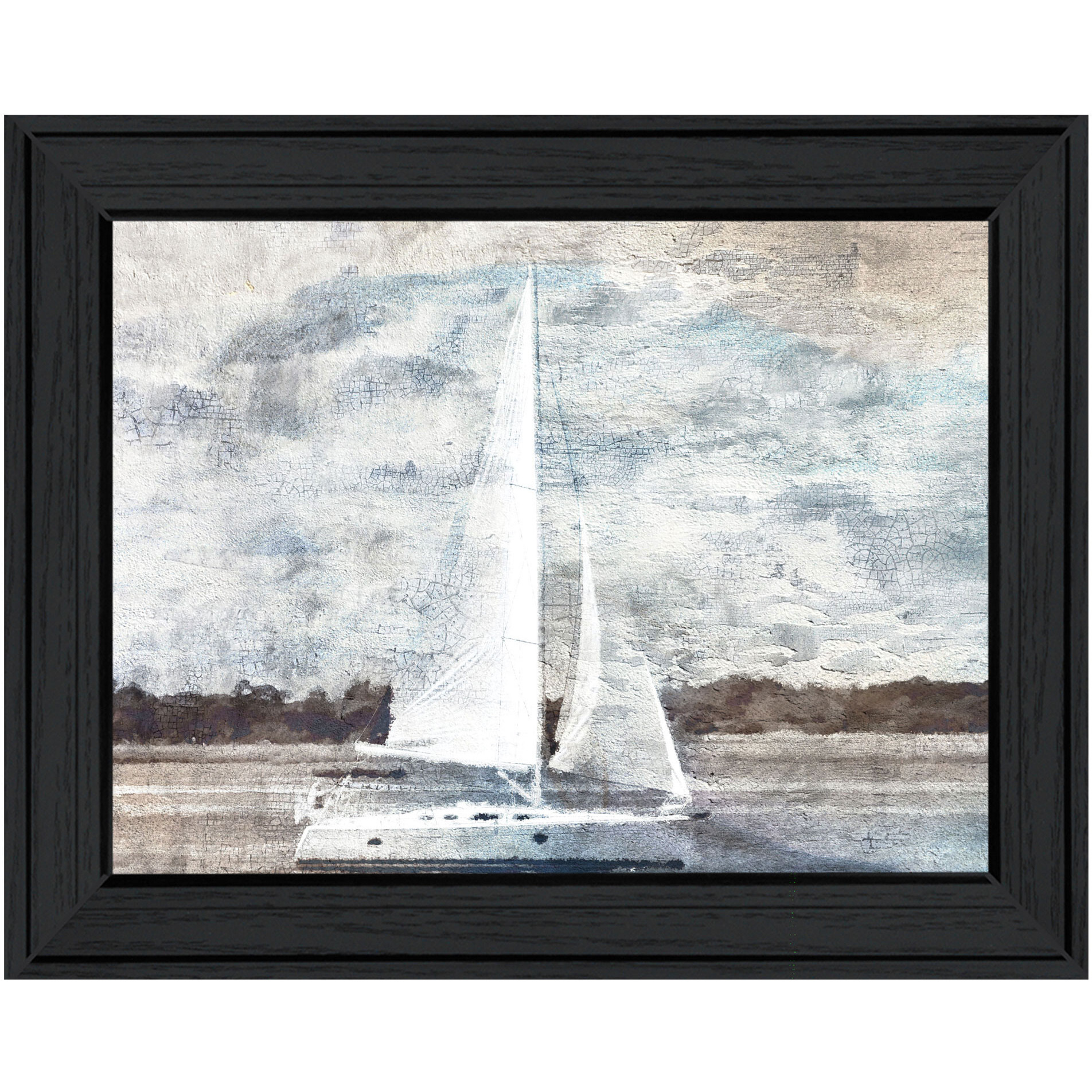 Sailboat on Water Black Framed Print Wall Art
