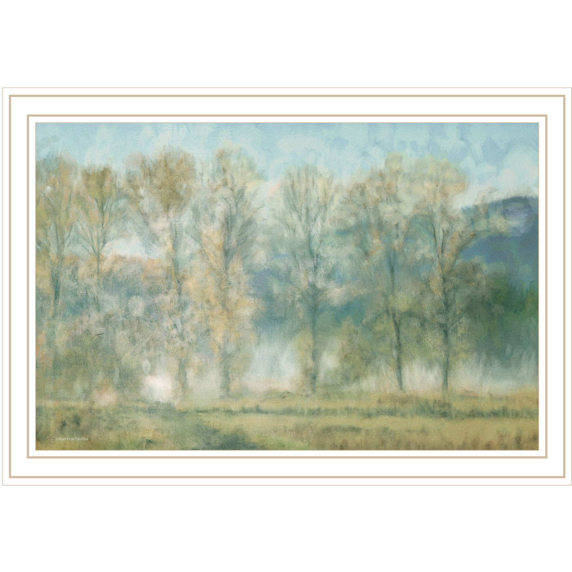 Peaceful Tree Line White Framed Print Wall Art