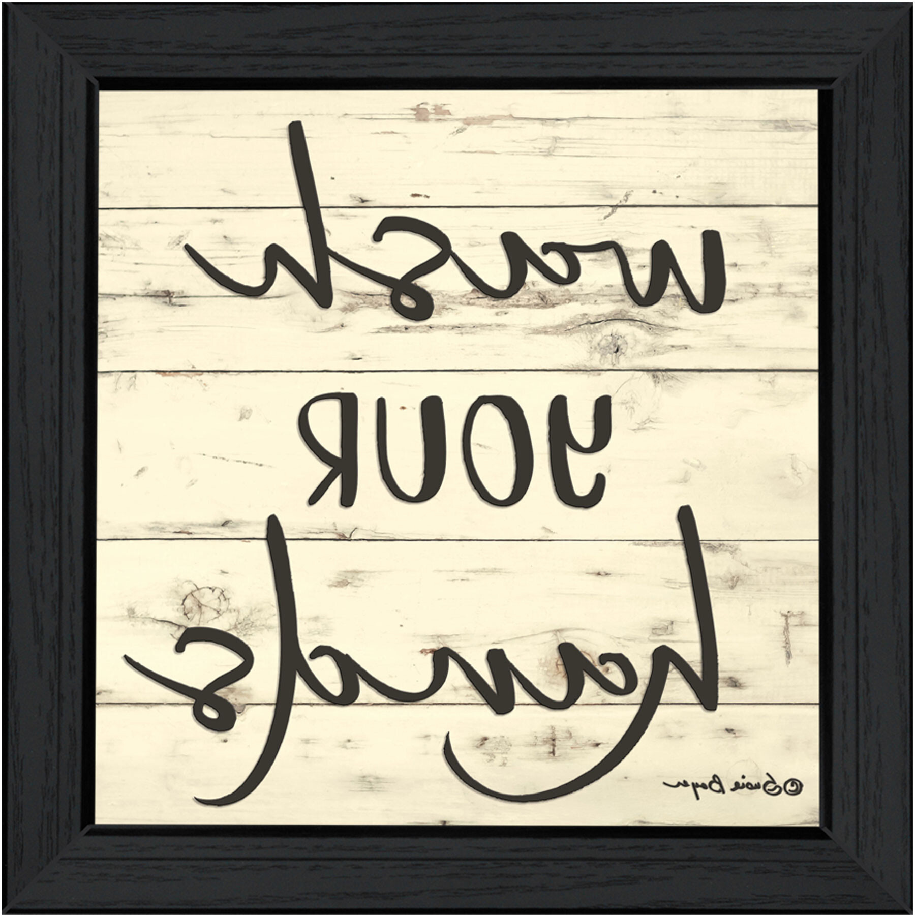 Wash Your Hands Black Framed Print Bathroom Wall Art