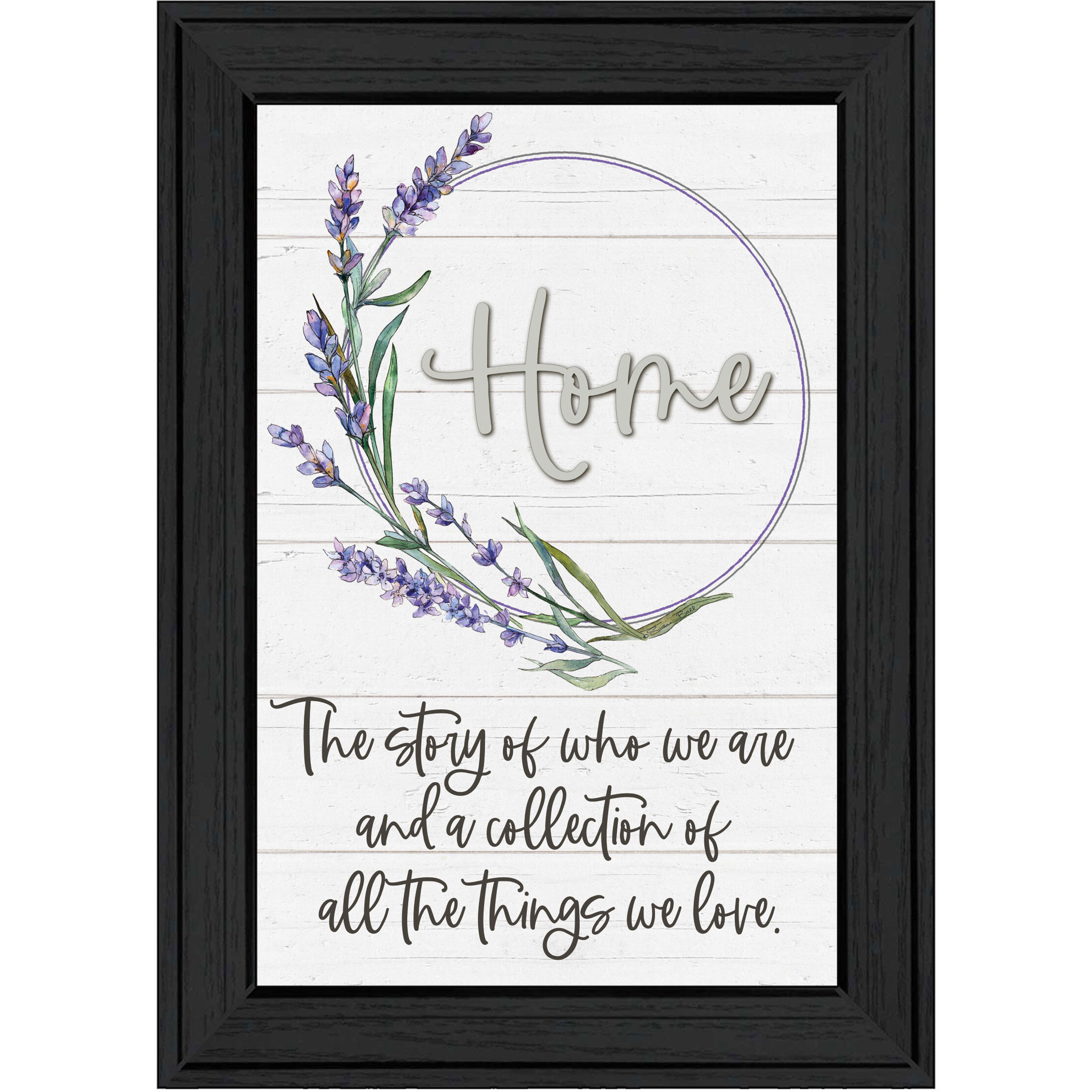 Home a Circle of Love Black Framed Print Wall Art