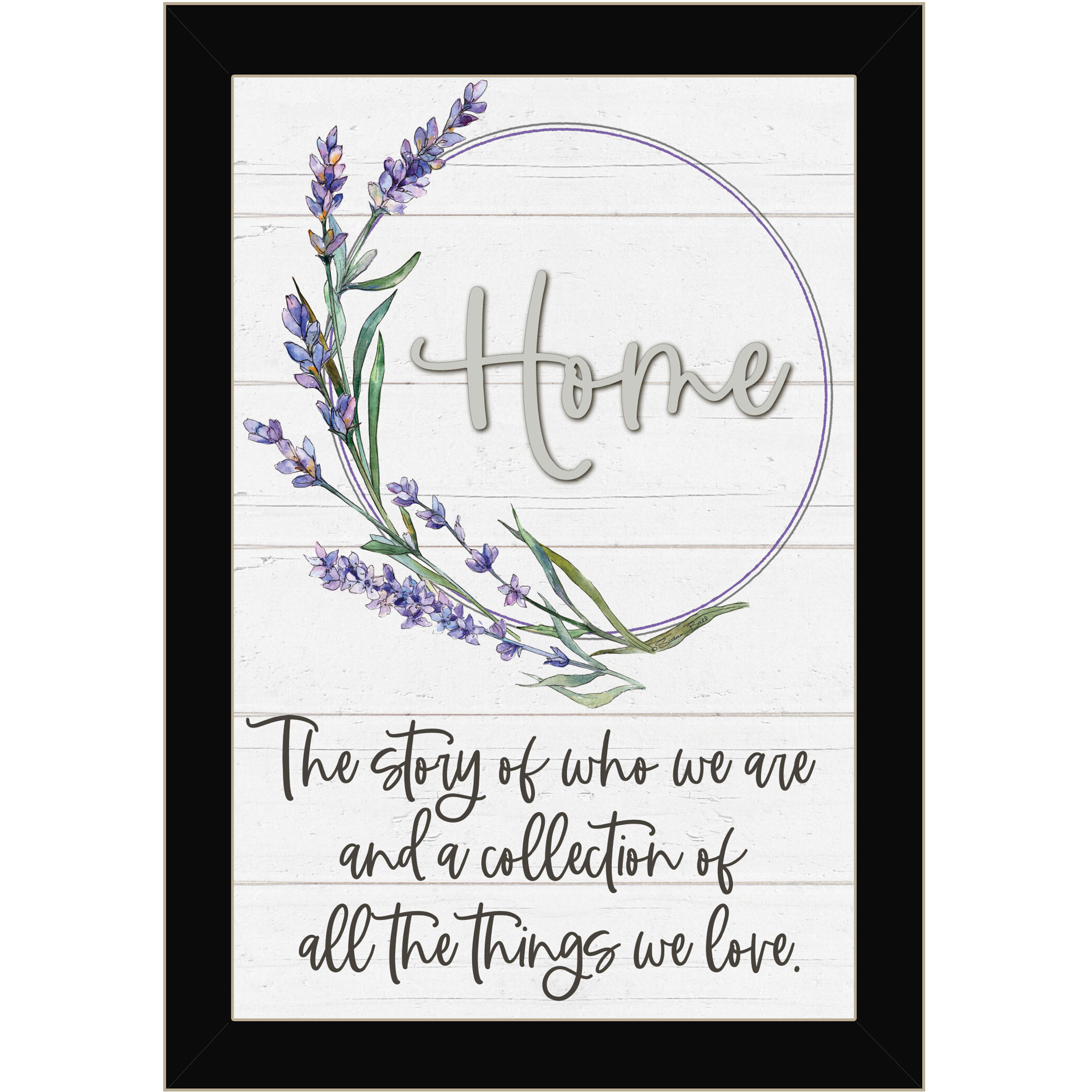 Home a Circle of Love Black Framed Print Wall Art