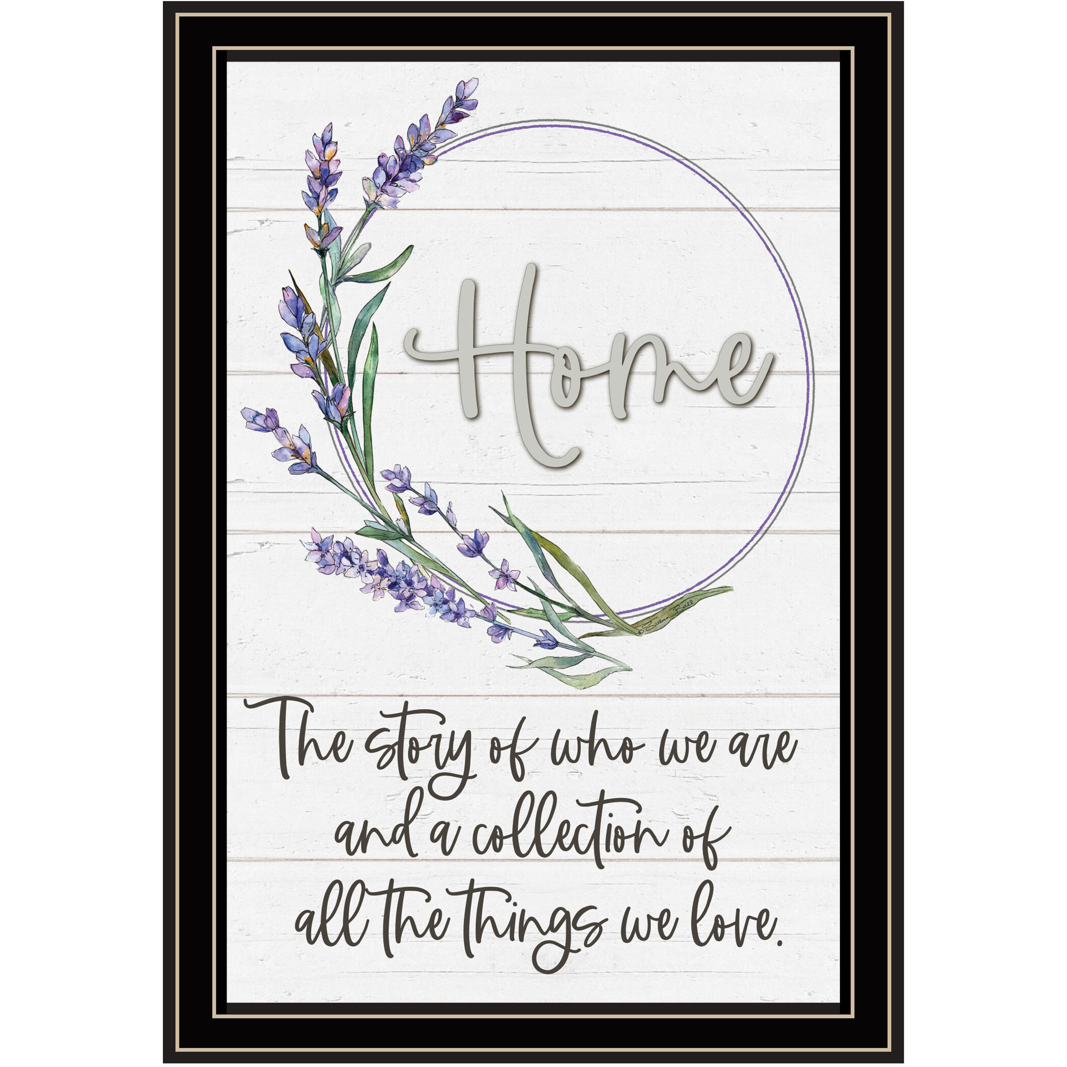 Home a Circle of Love Black Framed Print Wall Art