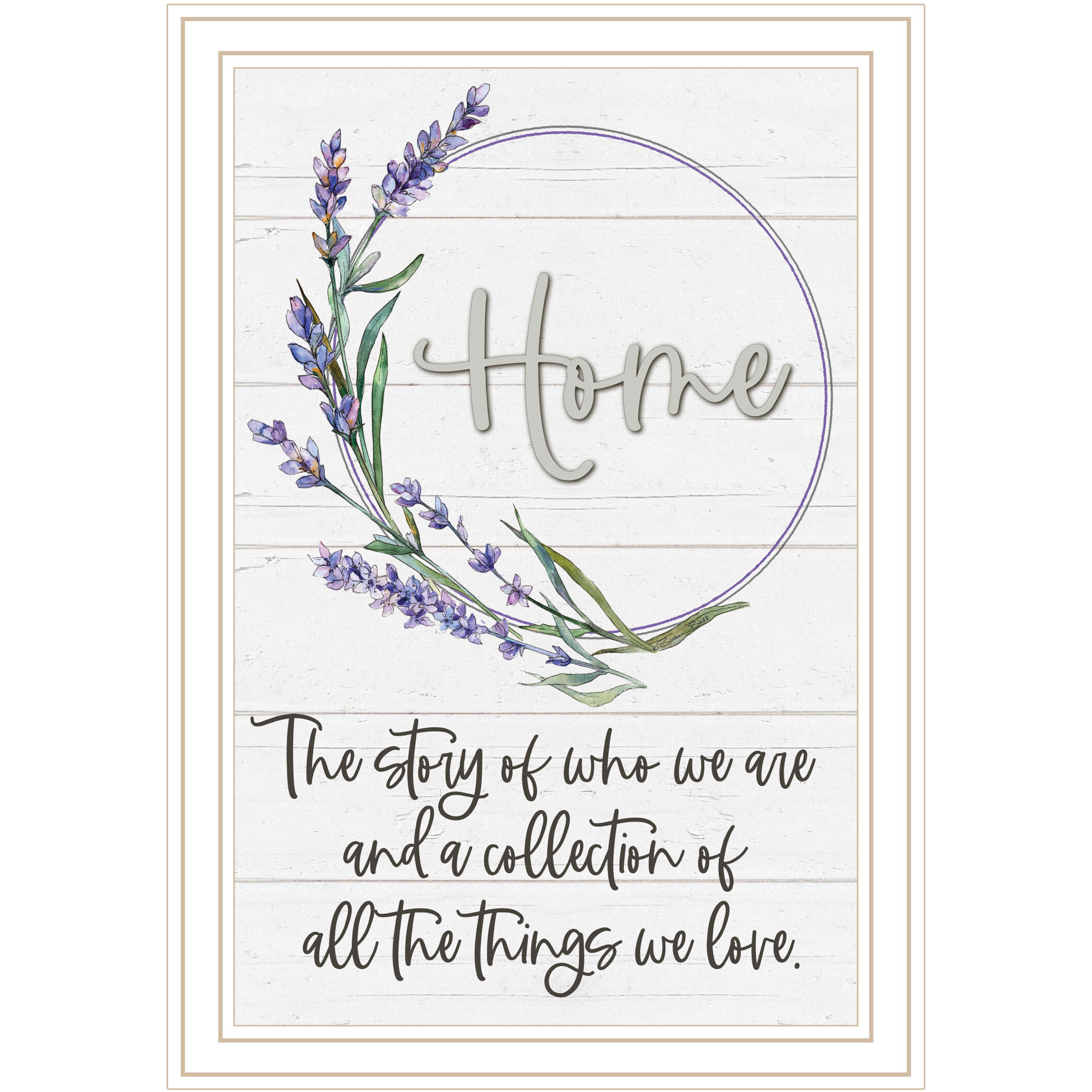 Home a Circle of Love White Framed Print Wall Art