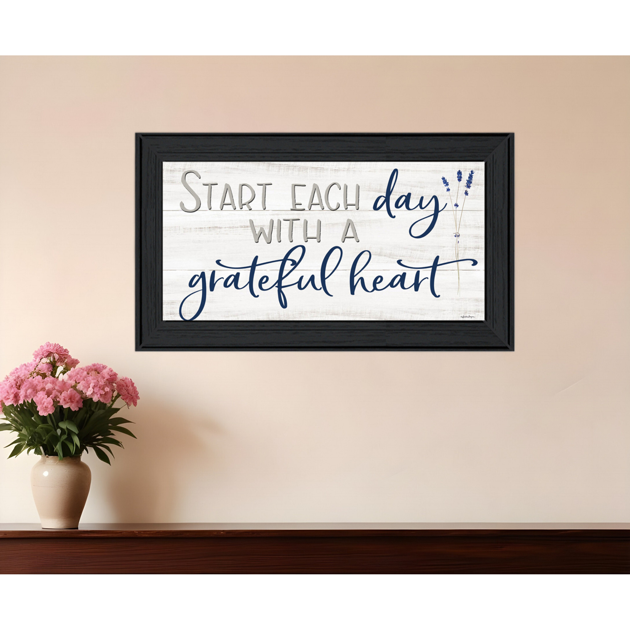 Grateful Heart Black Framed Print Wall Art