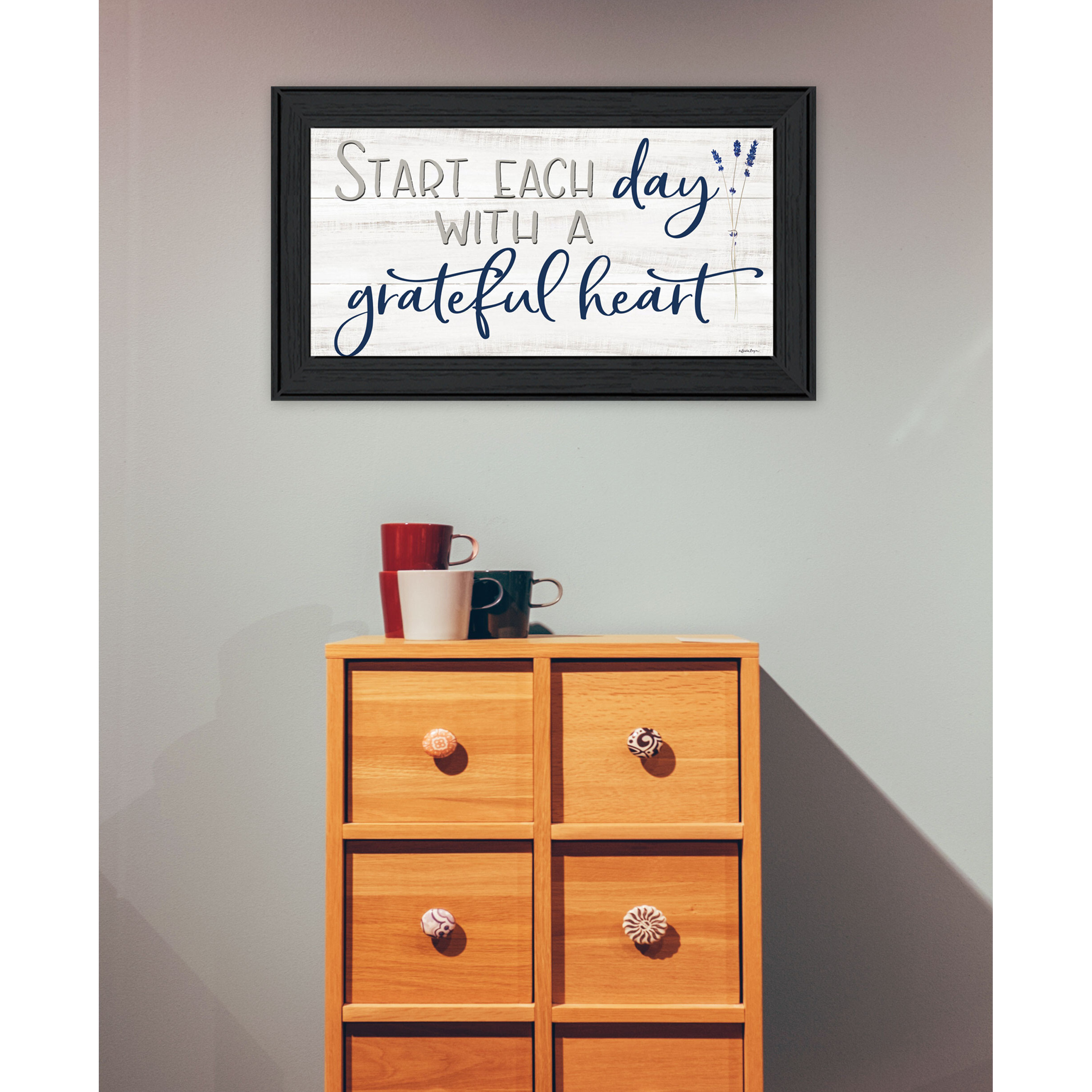 Grateful Heart Black Framed Print Wall Art