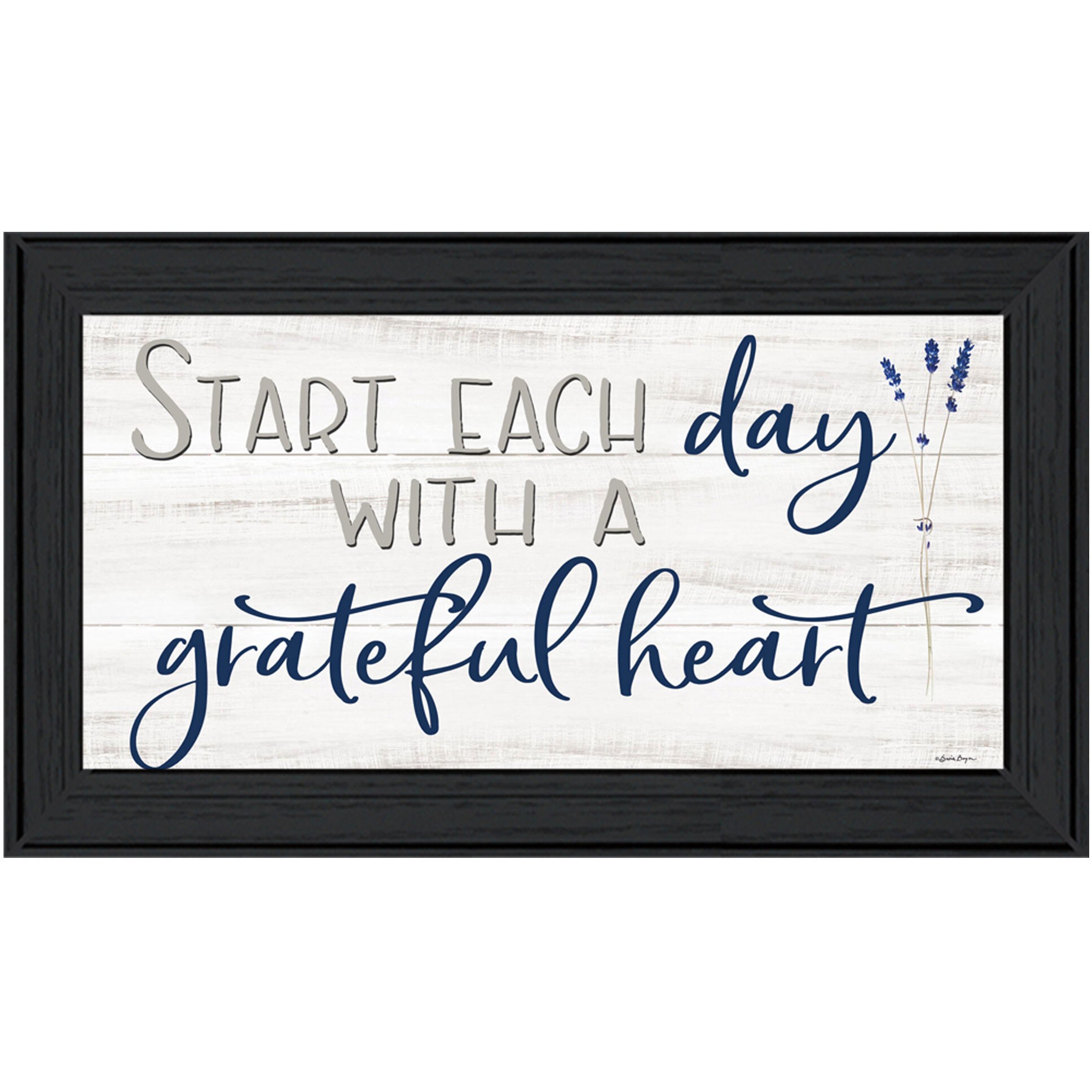 Grateful Heart Black Framed Print Wall Art