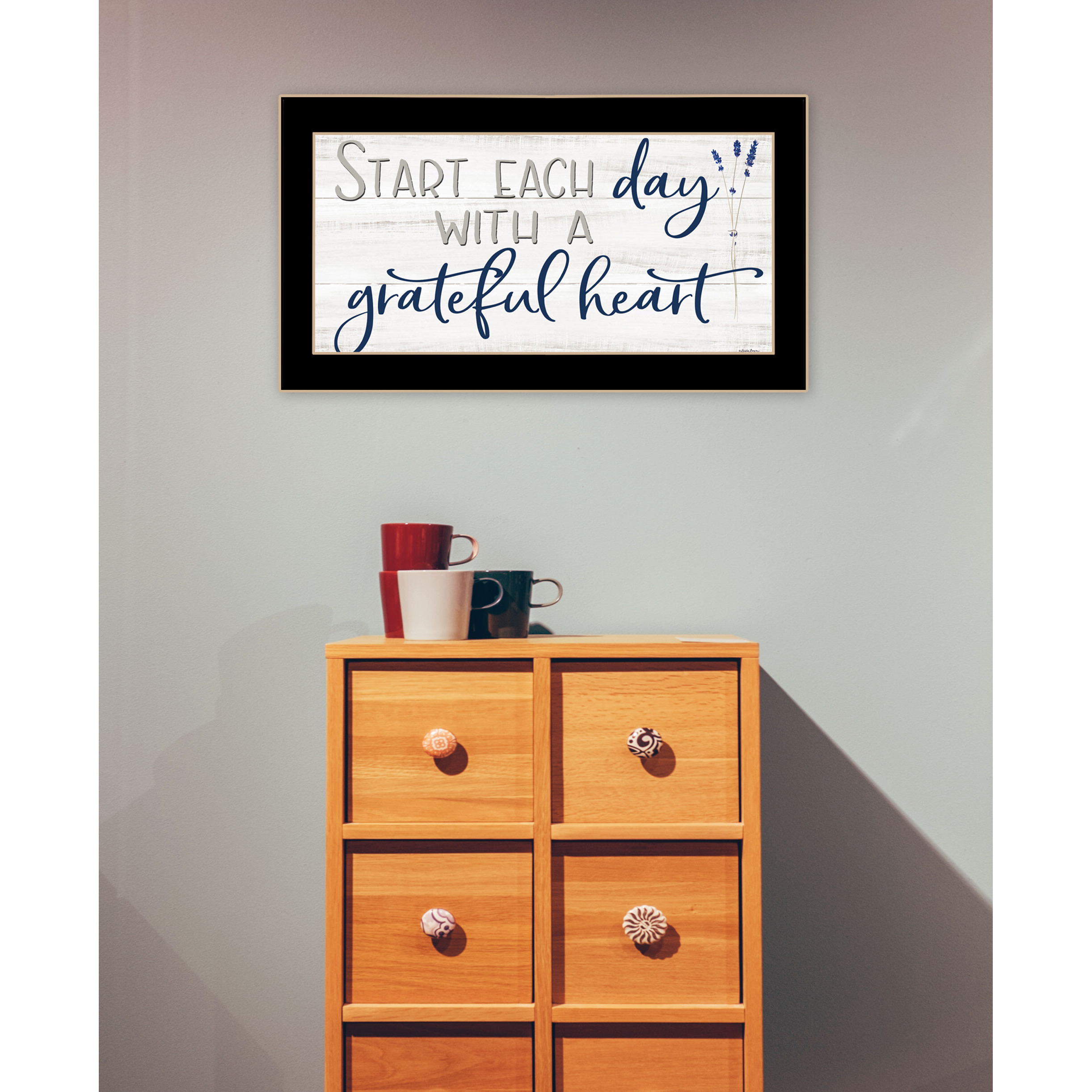 Grateful Heart Black Framed Print Wall Art