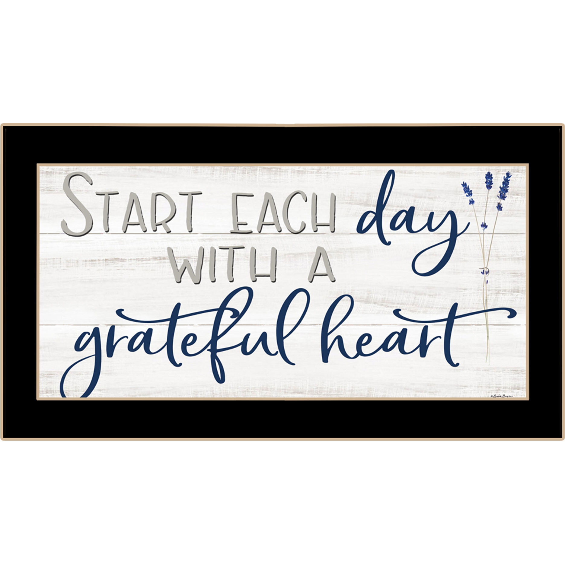 Grateful Heart Black Framed Print Wall Art