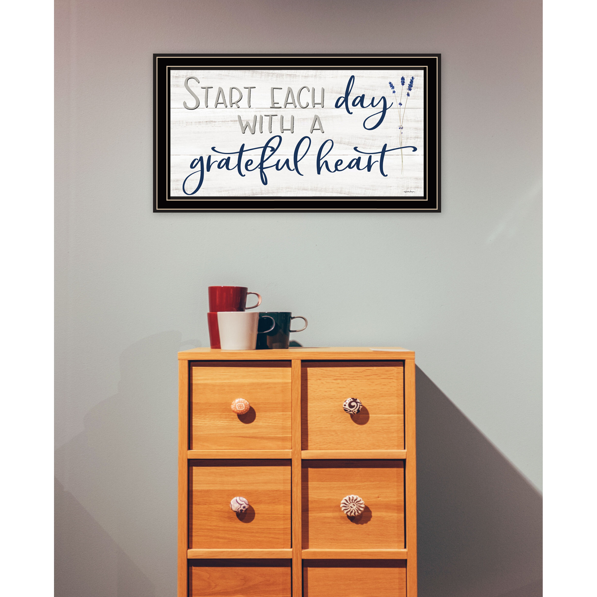 Grateful Heart Black Framed Print Wall Art