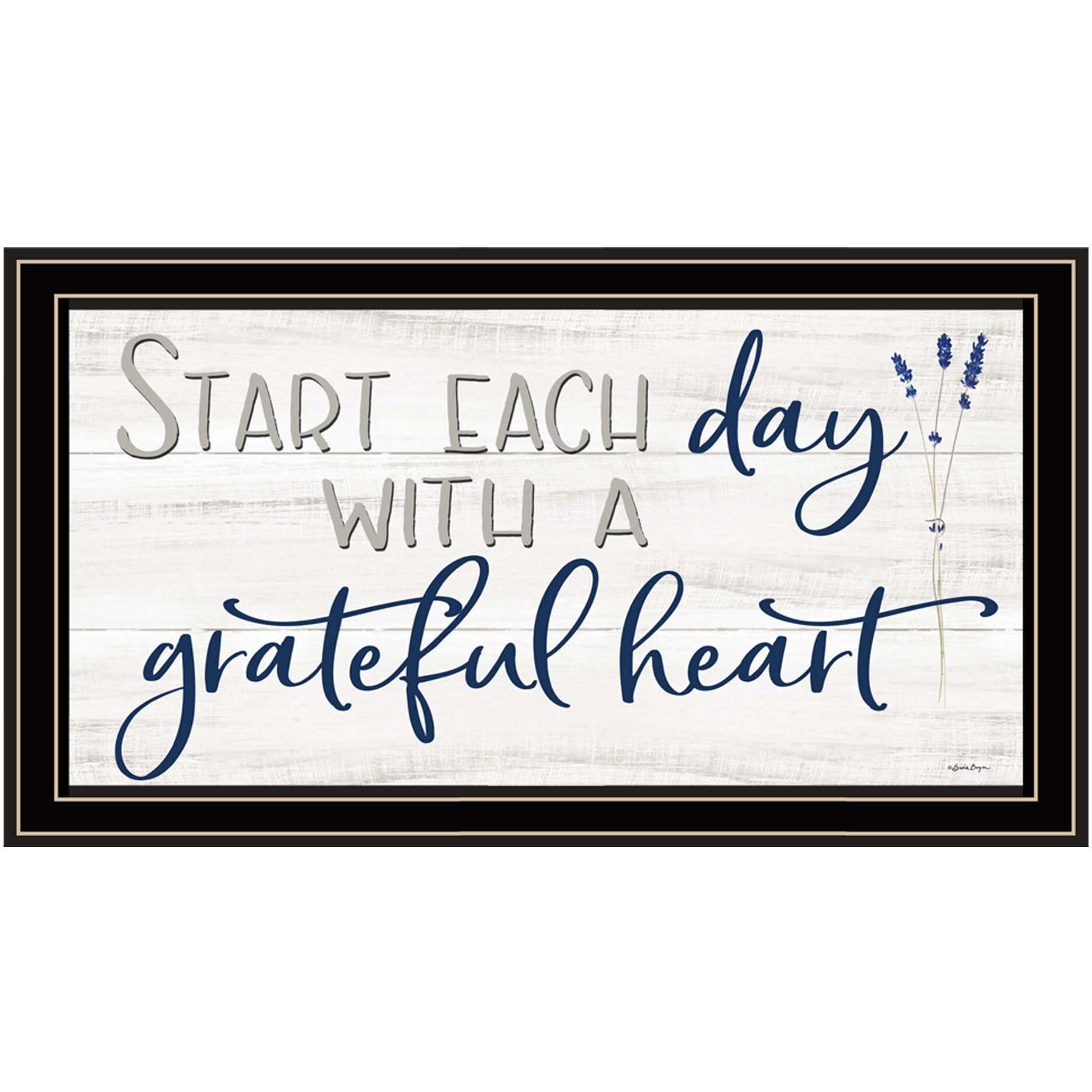 Grateful Heart Black Framed Print Wall Art