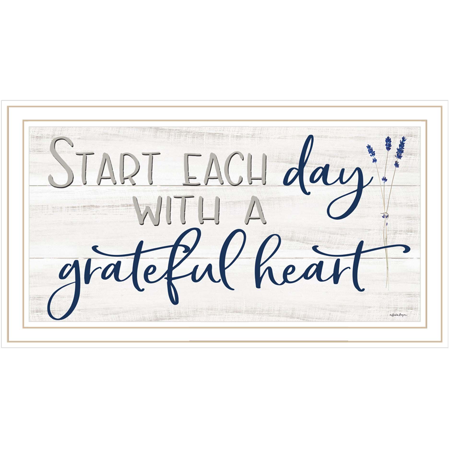 Grateful Heart White Framed Print Wall Art