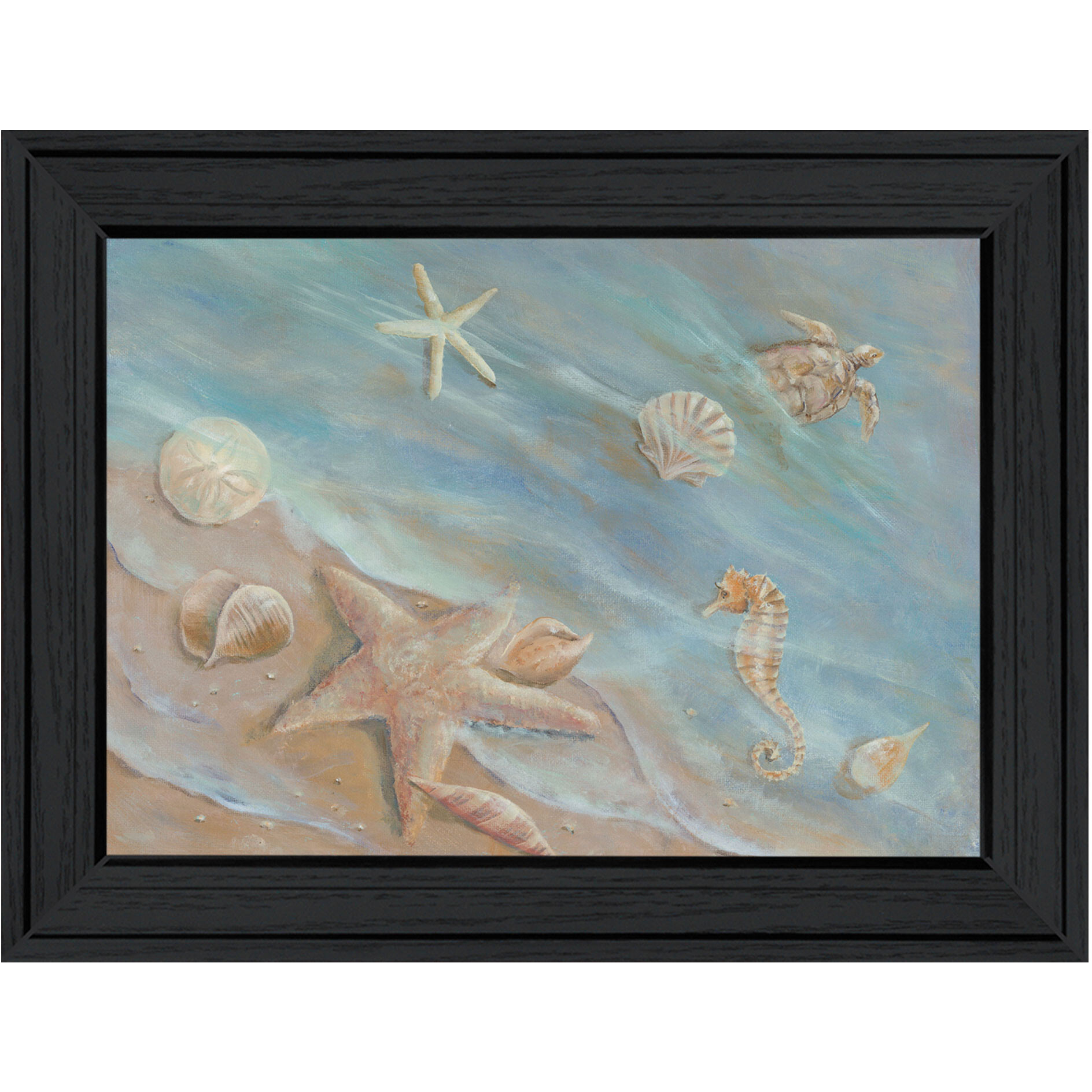 Seashore Star Black Framed Print Wall Art