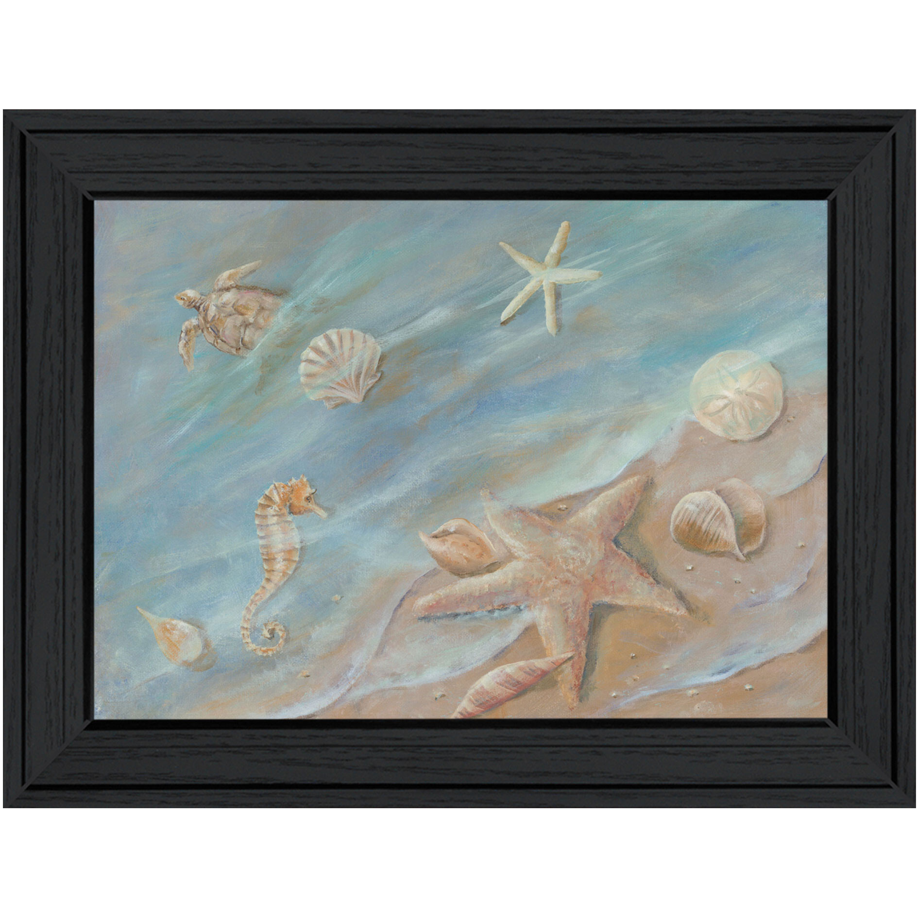 Seashore Star Black Framed Print Wall Art