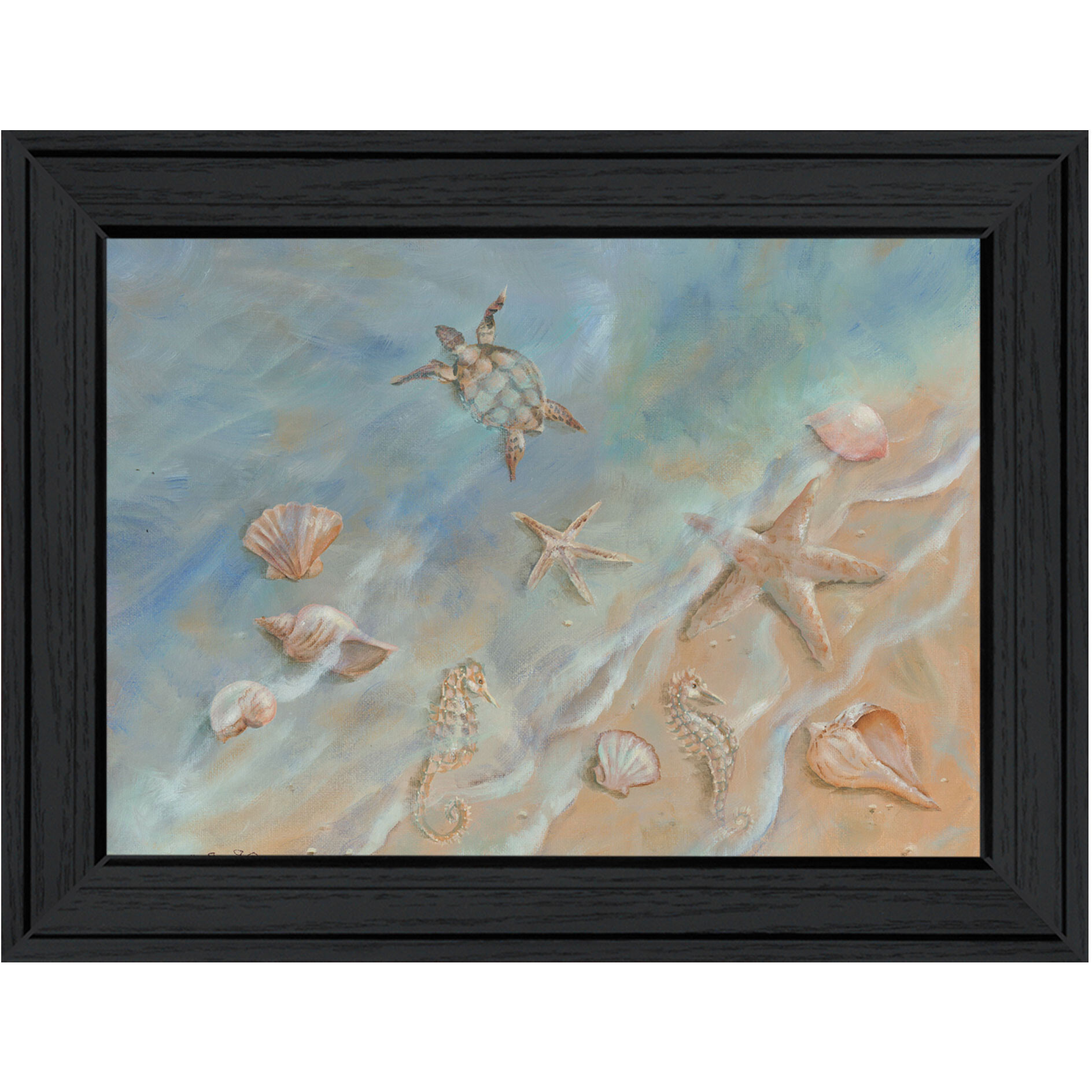 Seashore Star Black Framed Print Wall Art