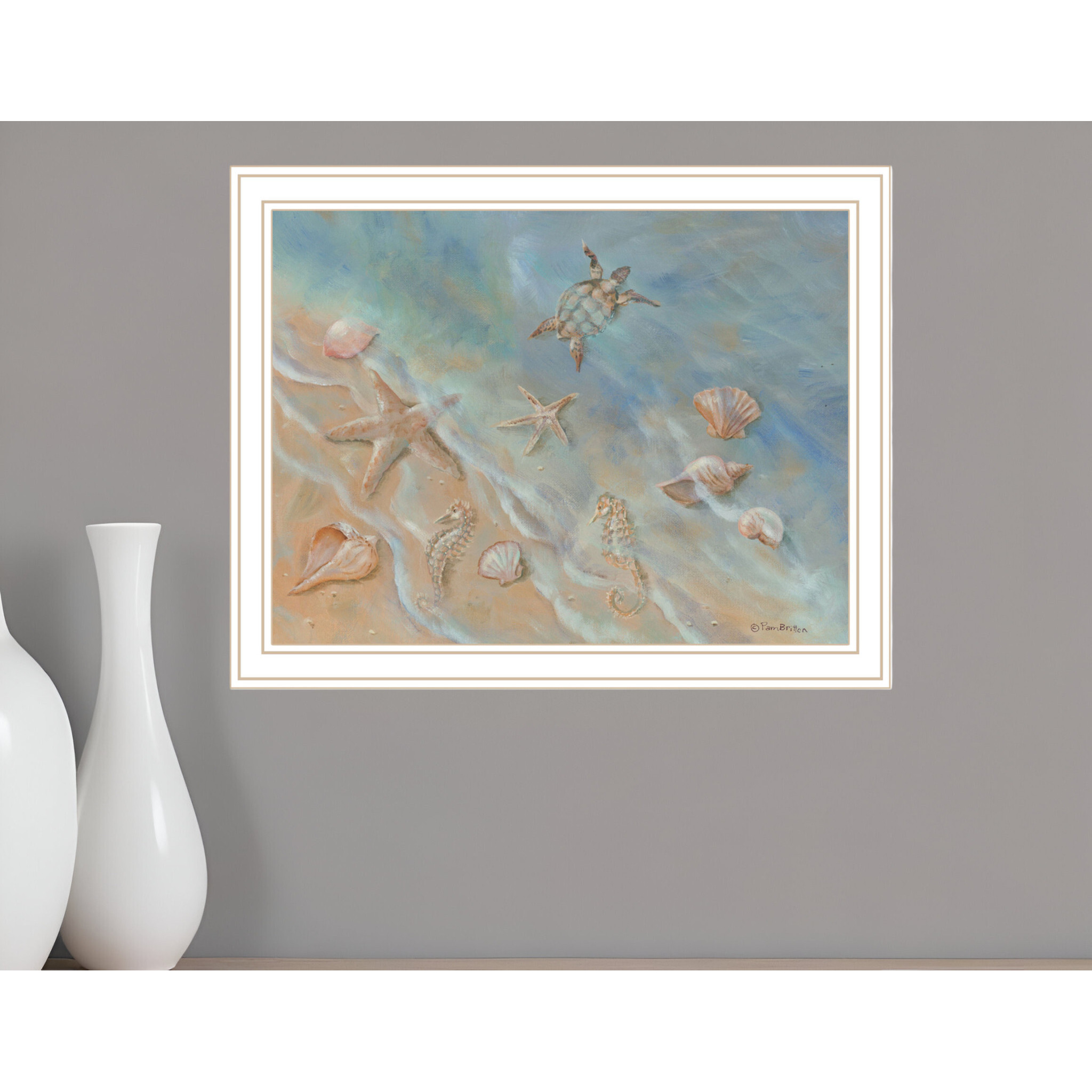 Seashore Star White Framed Print Wall Art