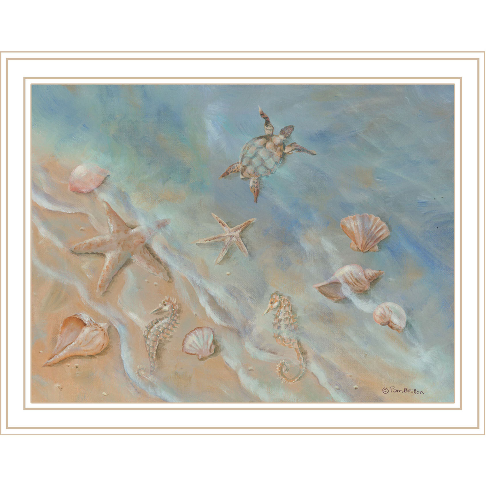 Seashore Star White Framed Print Wall Art