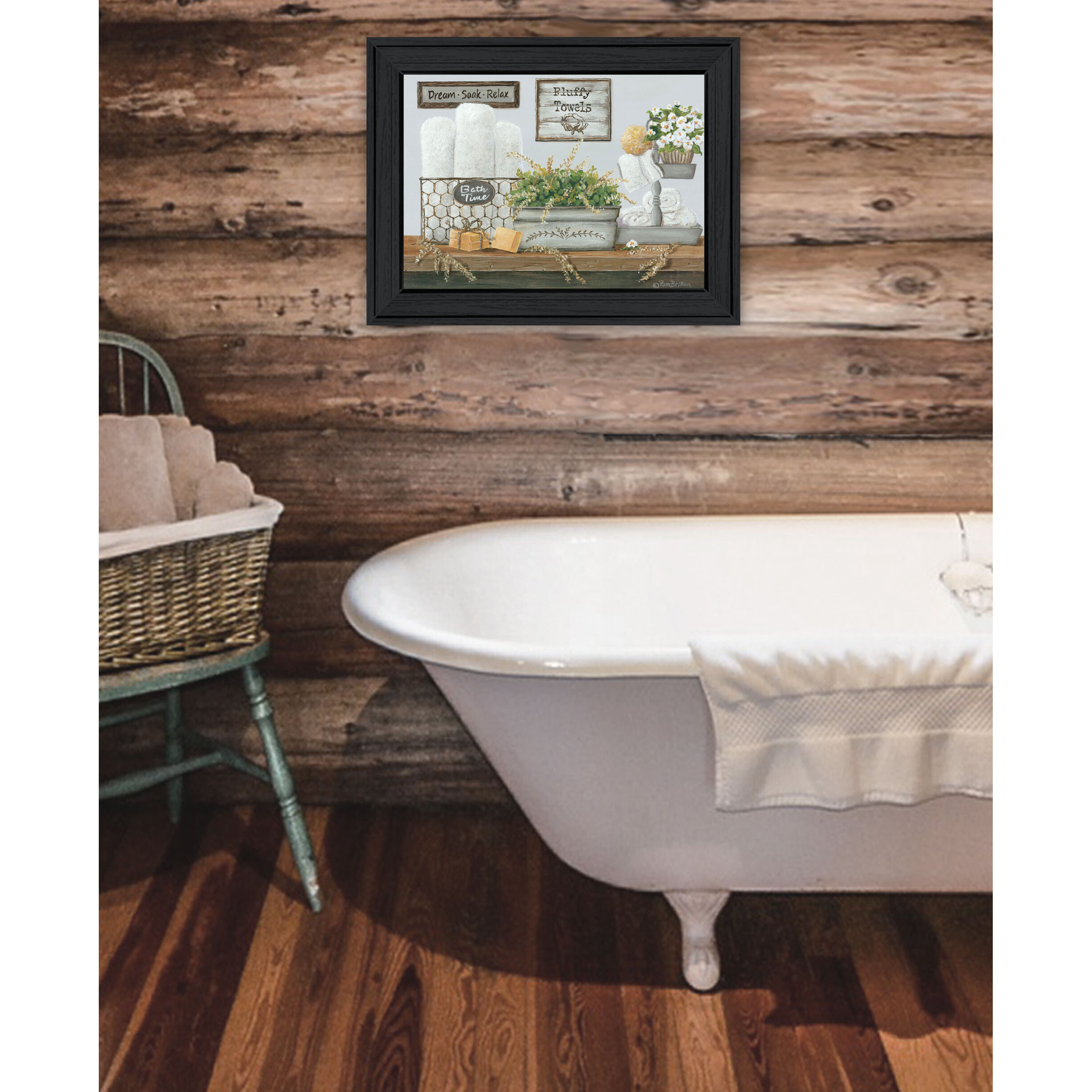 Fluffy Towels Black Framed Print Wall Art