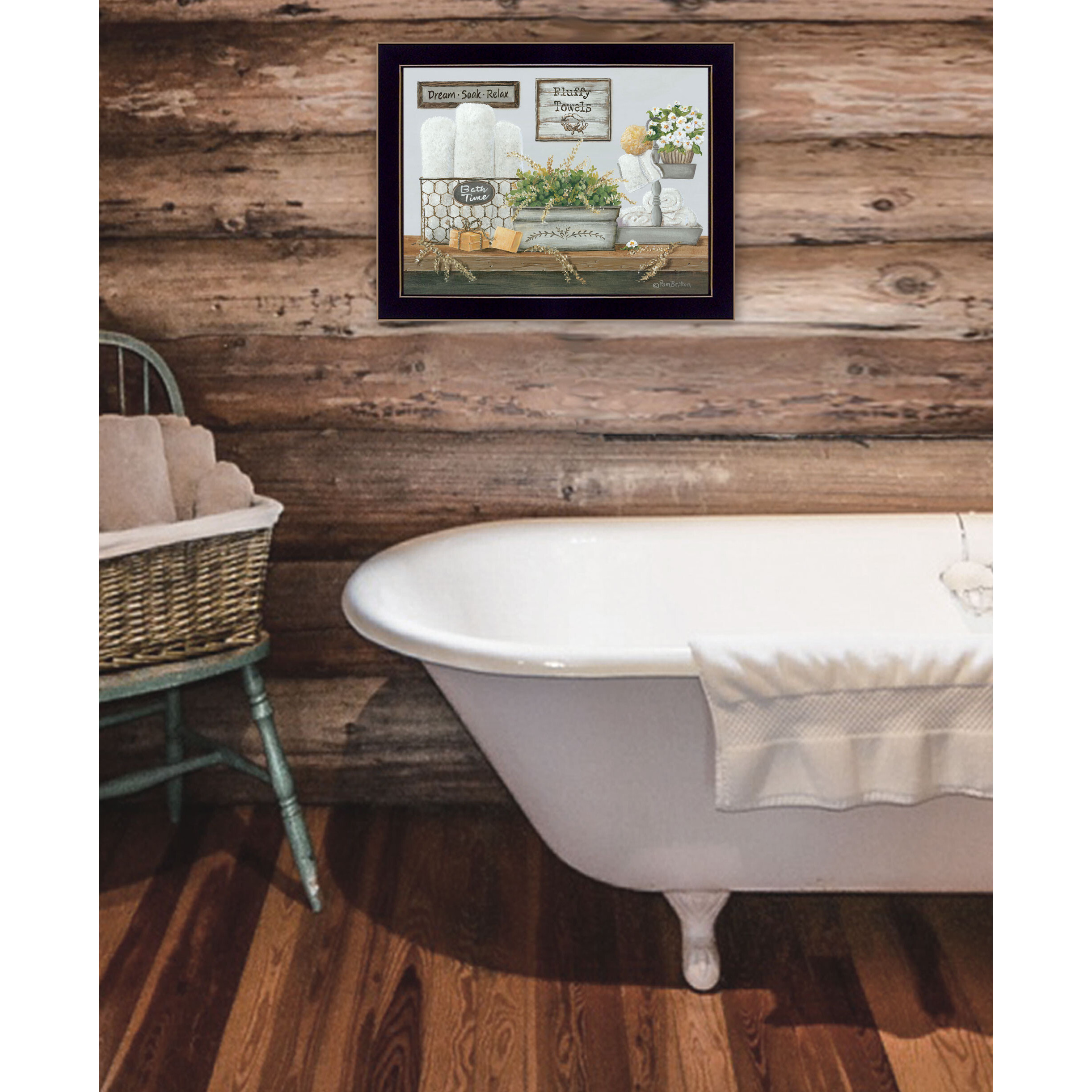 Fluffy Towels Black Framed Print Wall Art