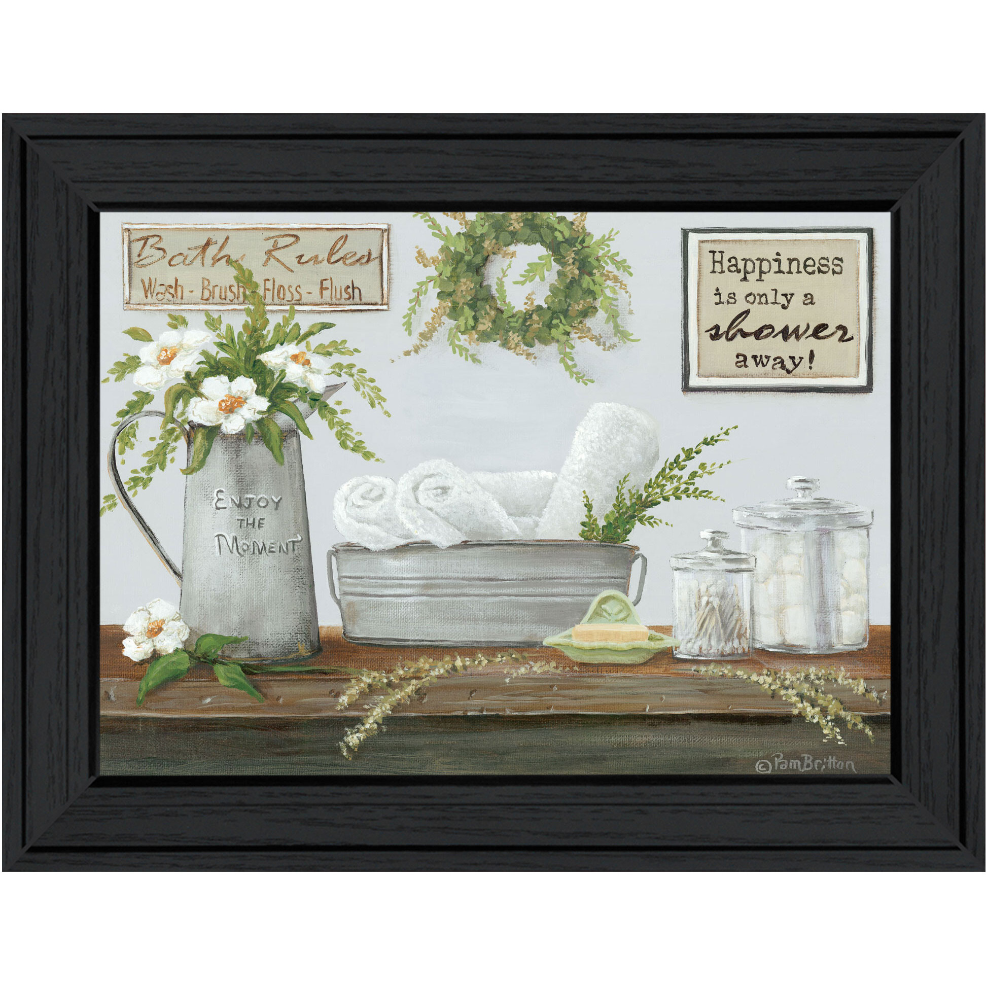 Fresh Towels Black Framed Print Wall Art