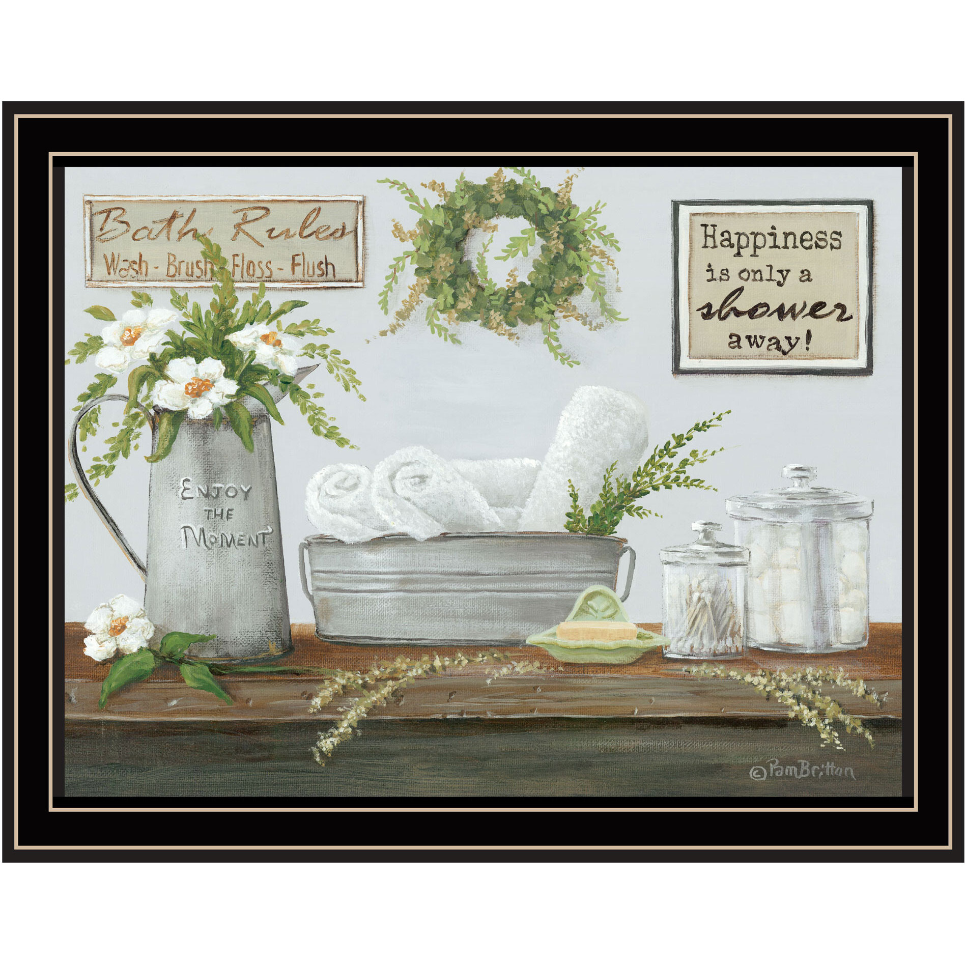 Fresh Towels Black Framed Print Wall Art