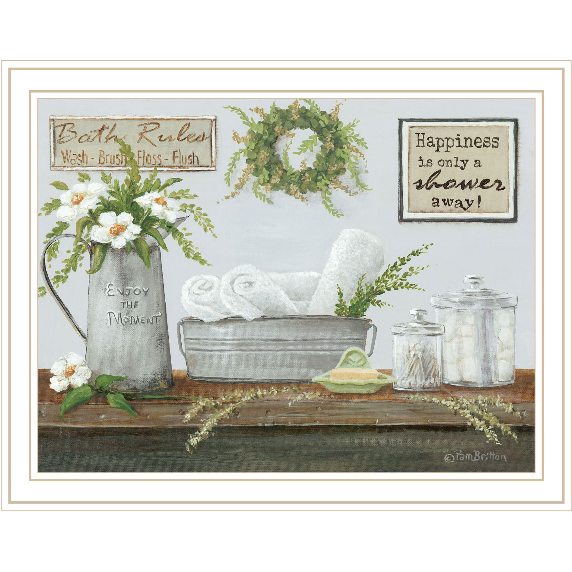 Fresh Towels White Framed Print Wall Art