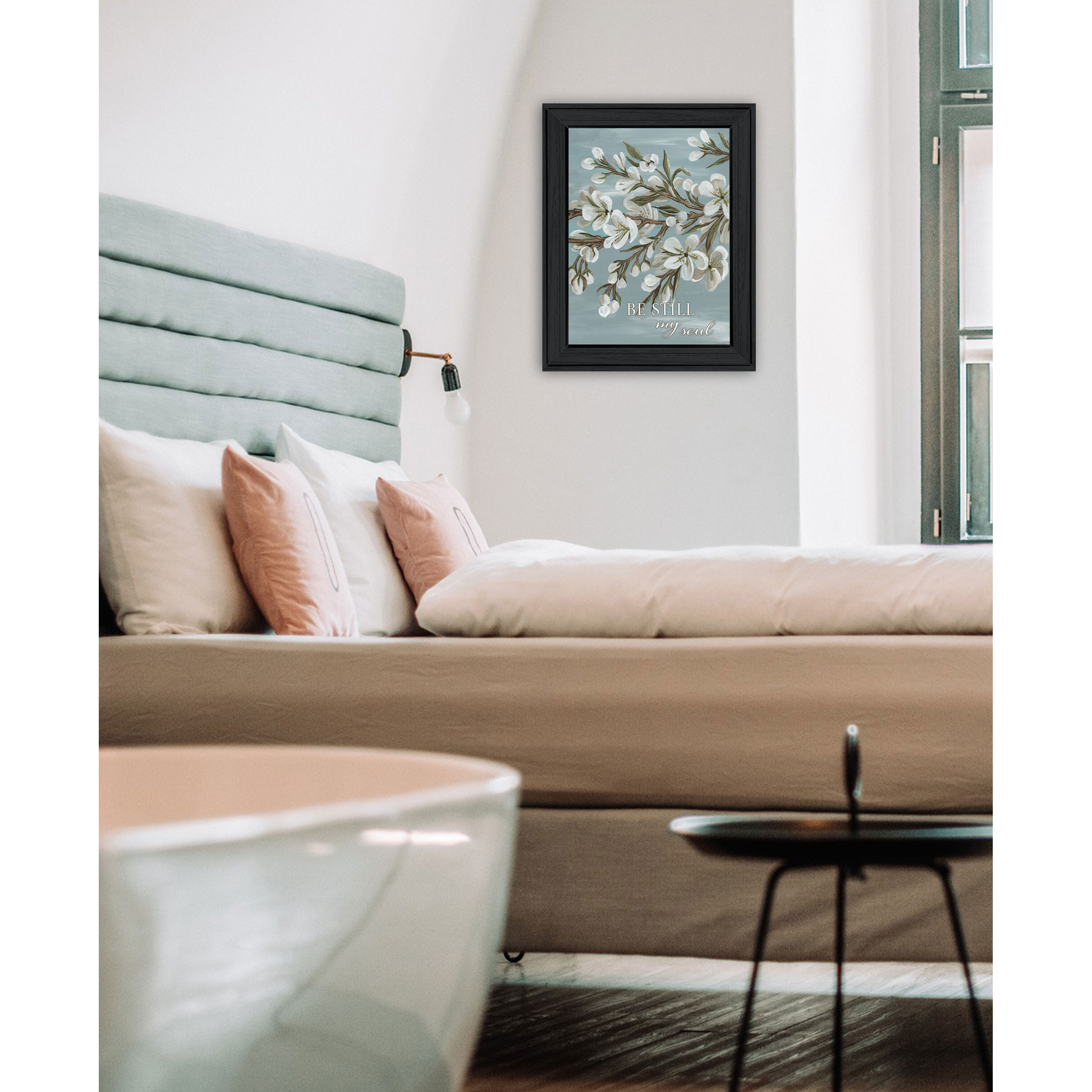 Spring Be Still Black Framed Print Wall Art