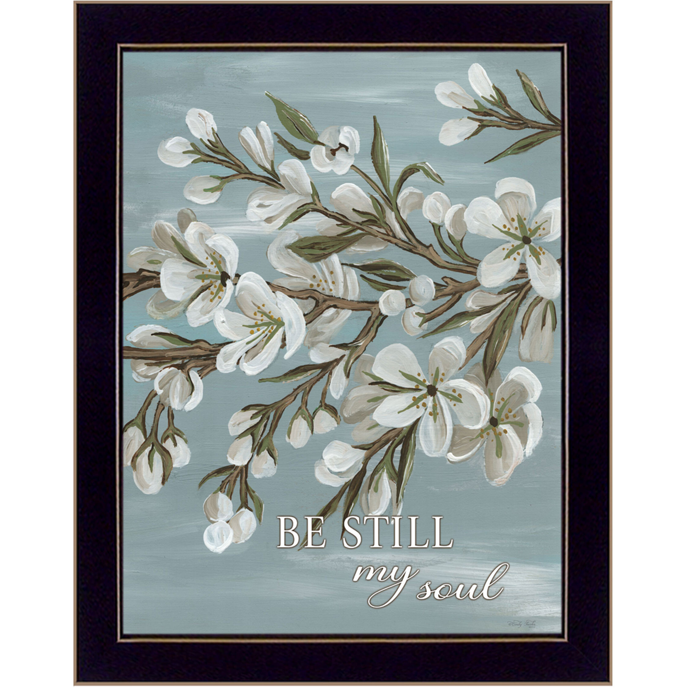 Spring Be Still Black Framed Print Wall Art